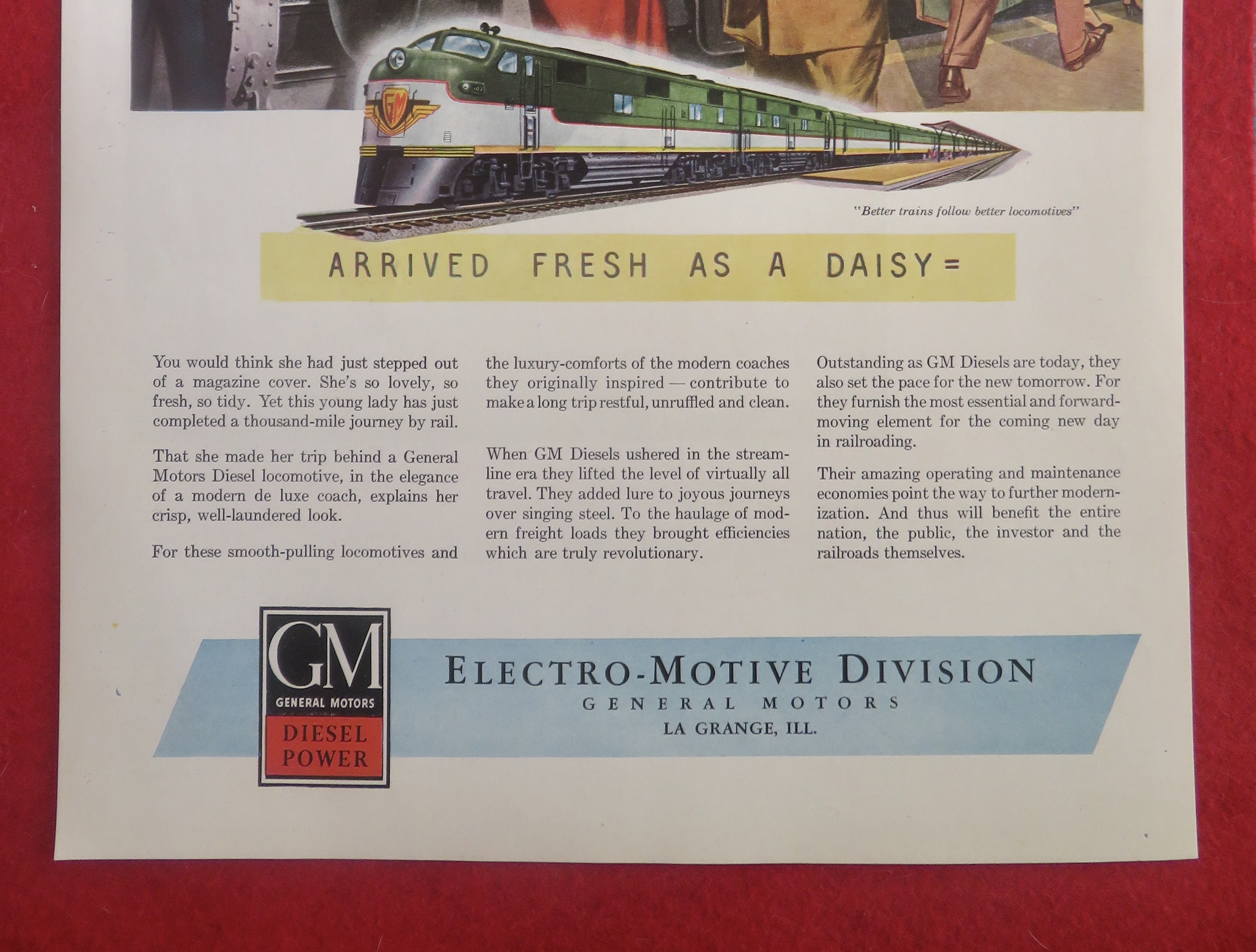 1950's General Motors Locomotives with Woman & Boy