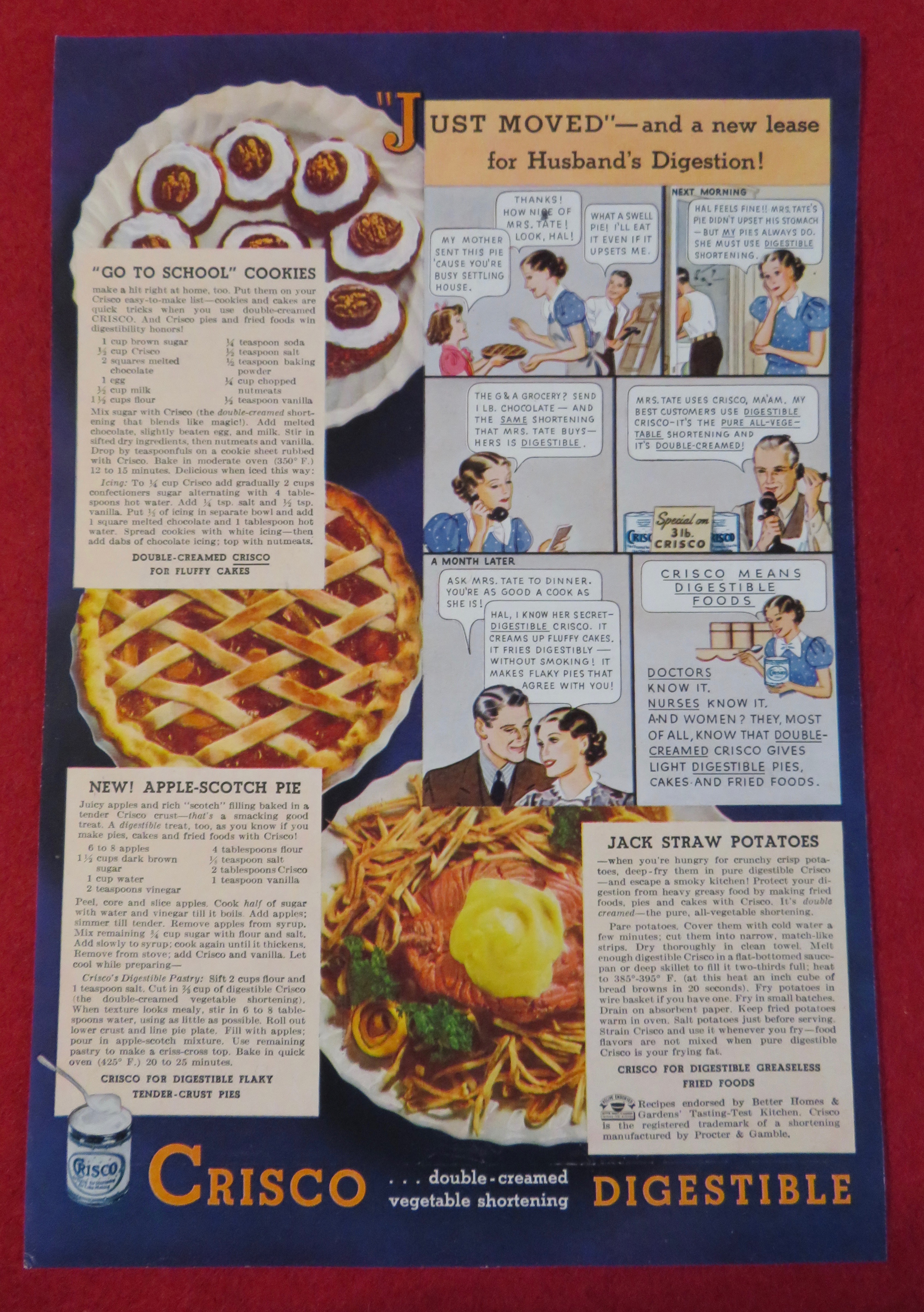 1936 Crisco Shortening with Just Moved