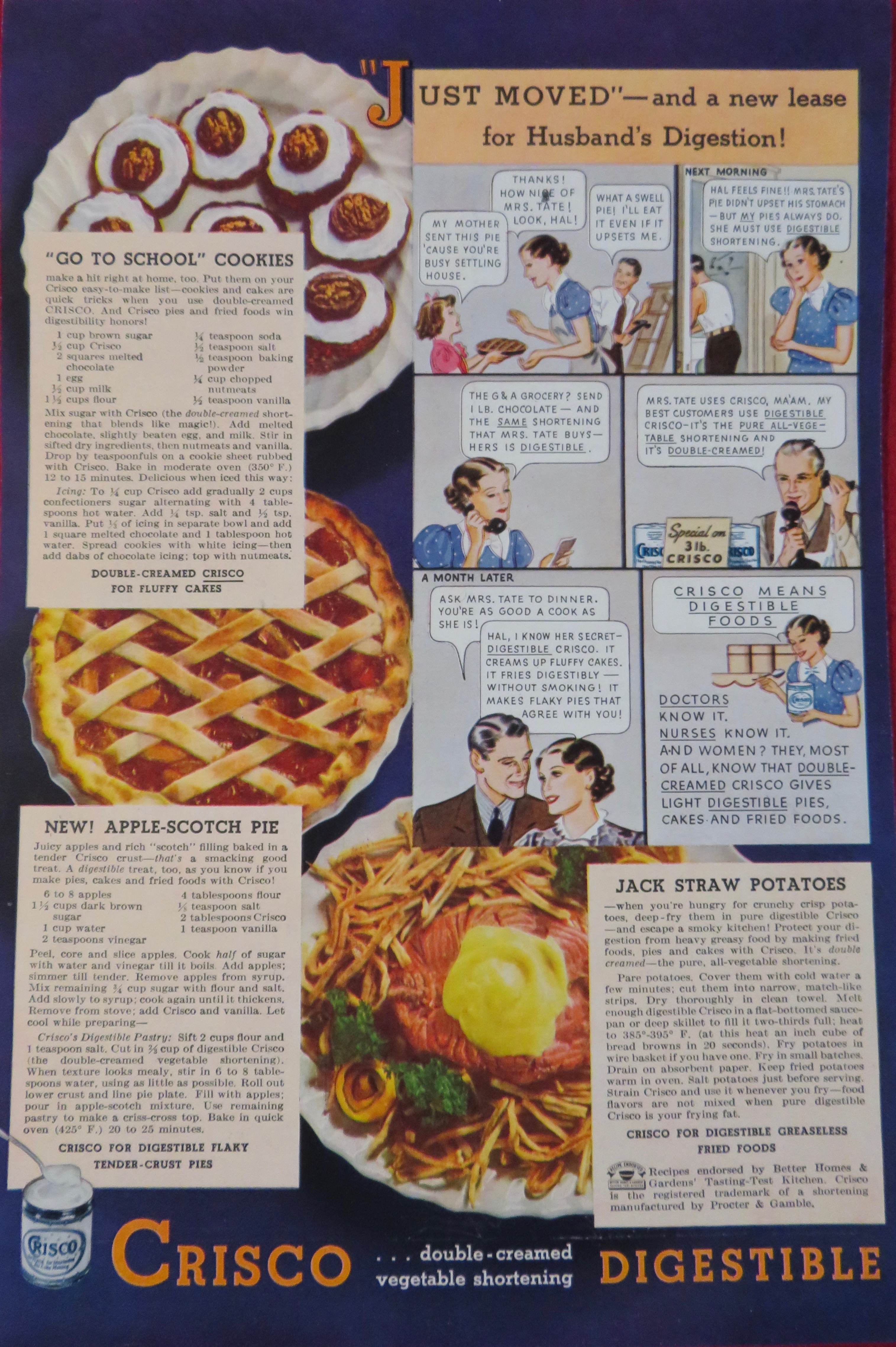 1936 Crisco Shortening with Just Moved