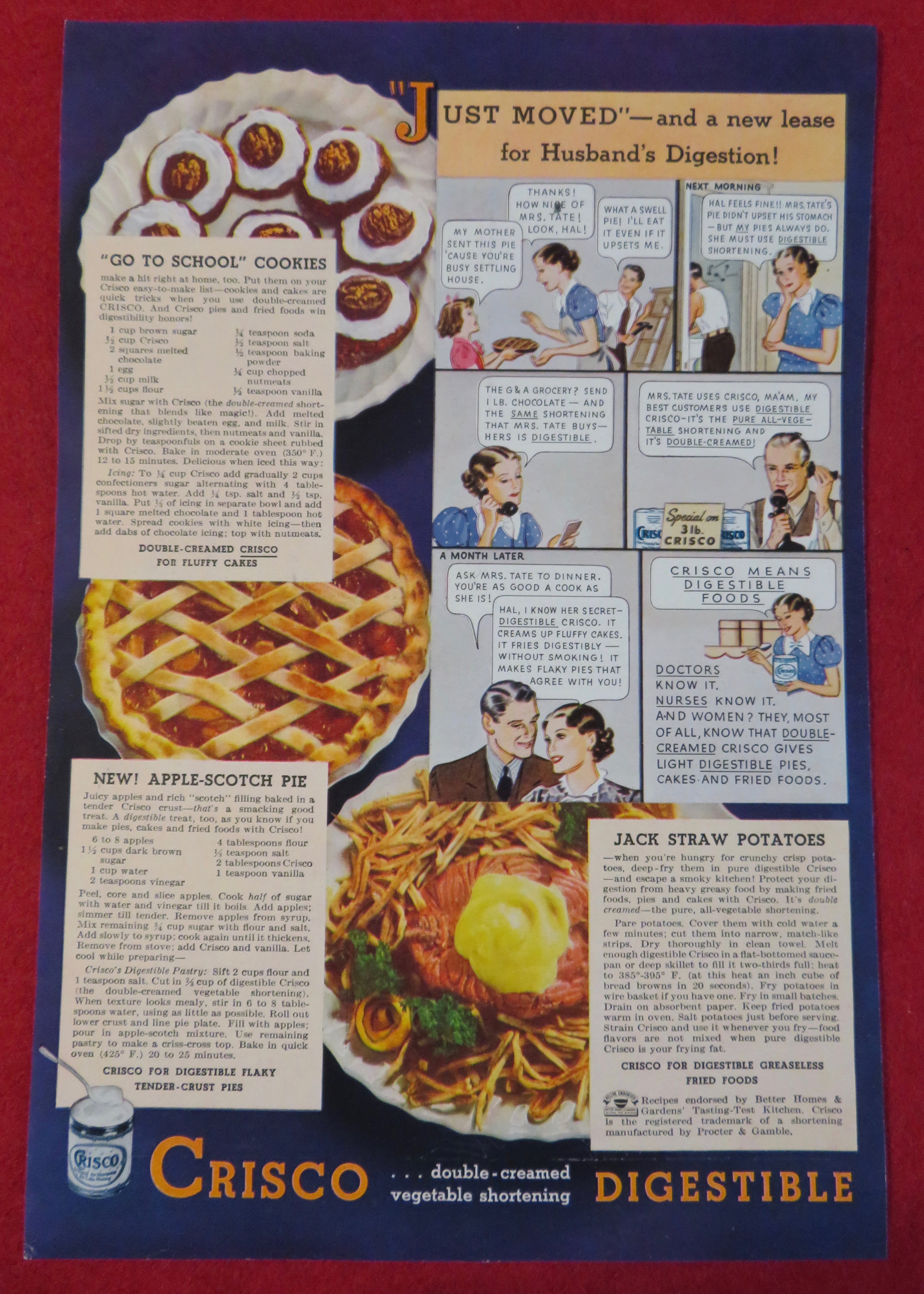 1936 Crisco Shortening with Just Moved