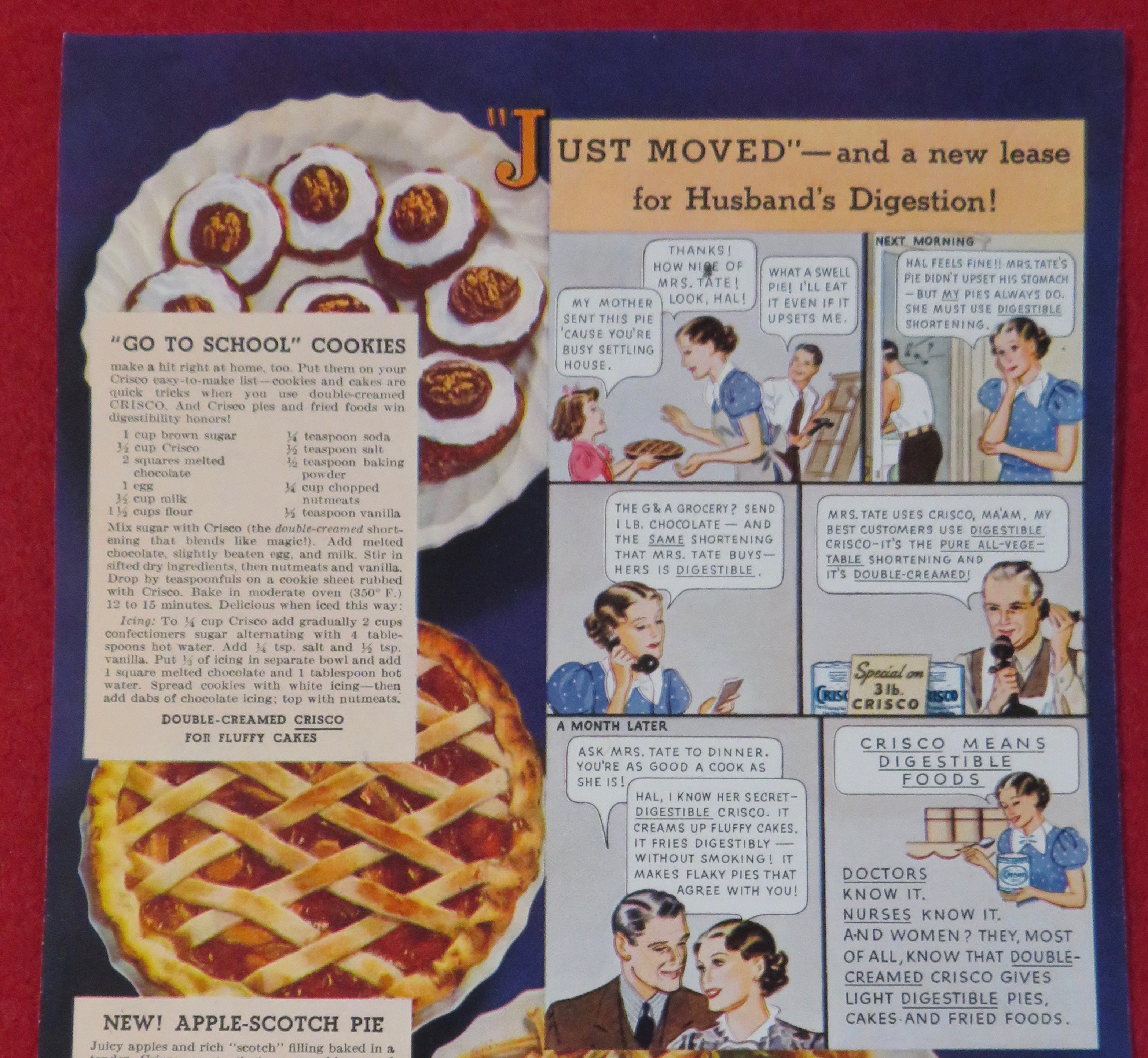 1936 Crisco Shortening with Just Moved
