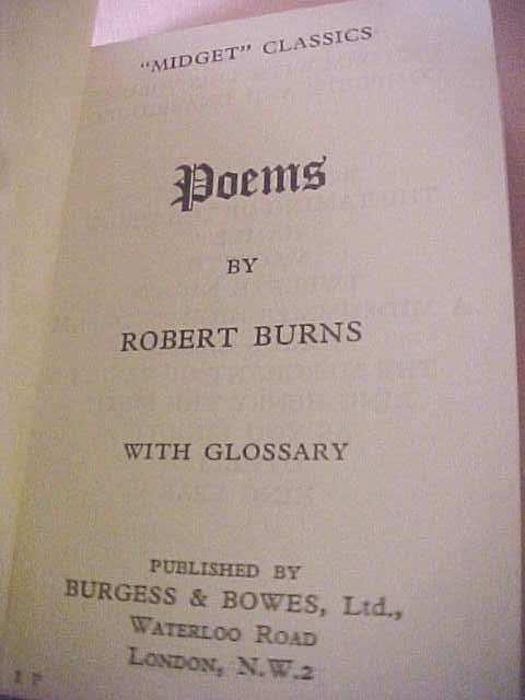 Robert Burns Poems Leather Miniature w/ Case