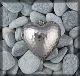 Silver Puffy Heart Dimpled Pendant