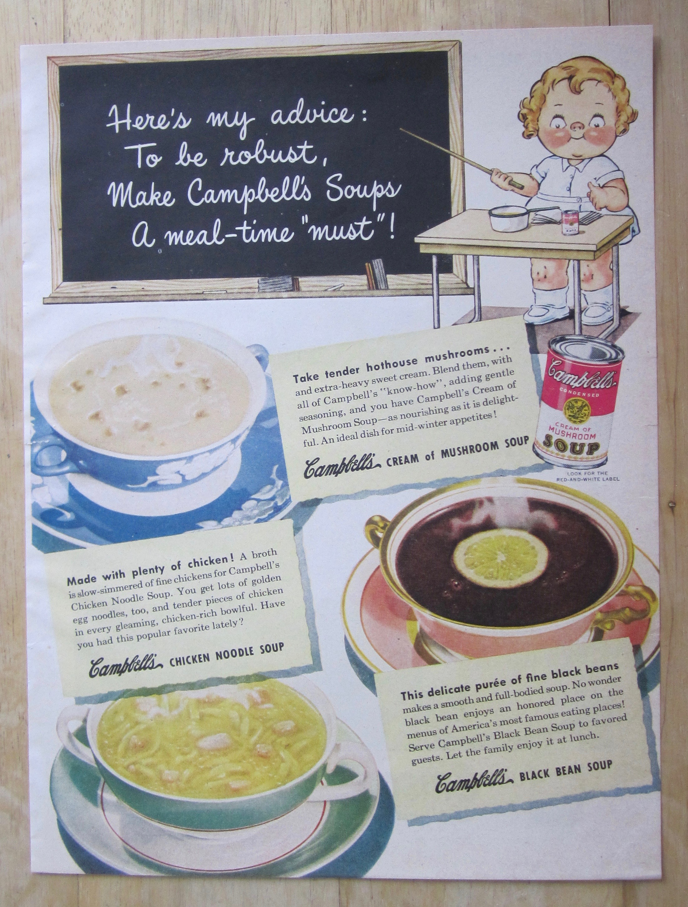 1948 Campbell's Soups with Campbell's Kid Teacher