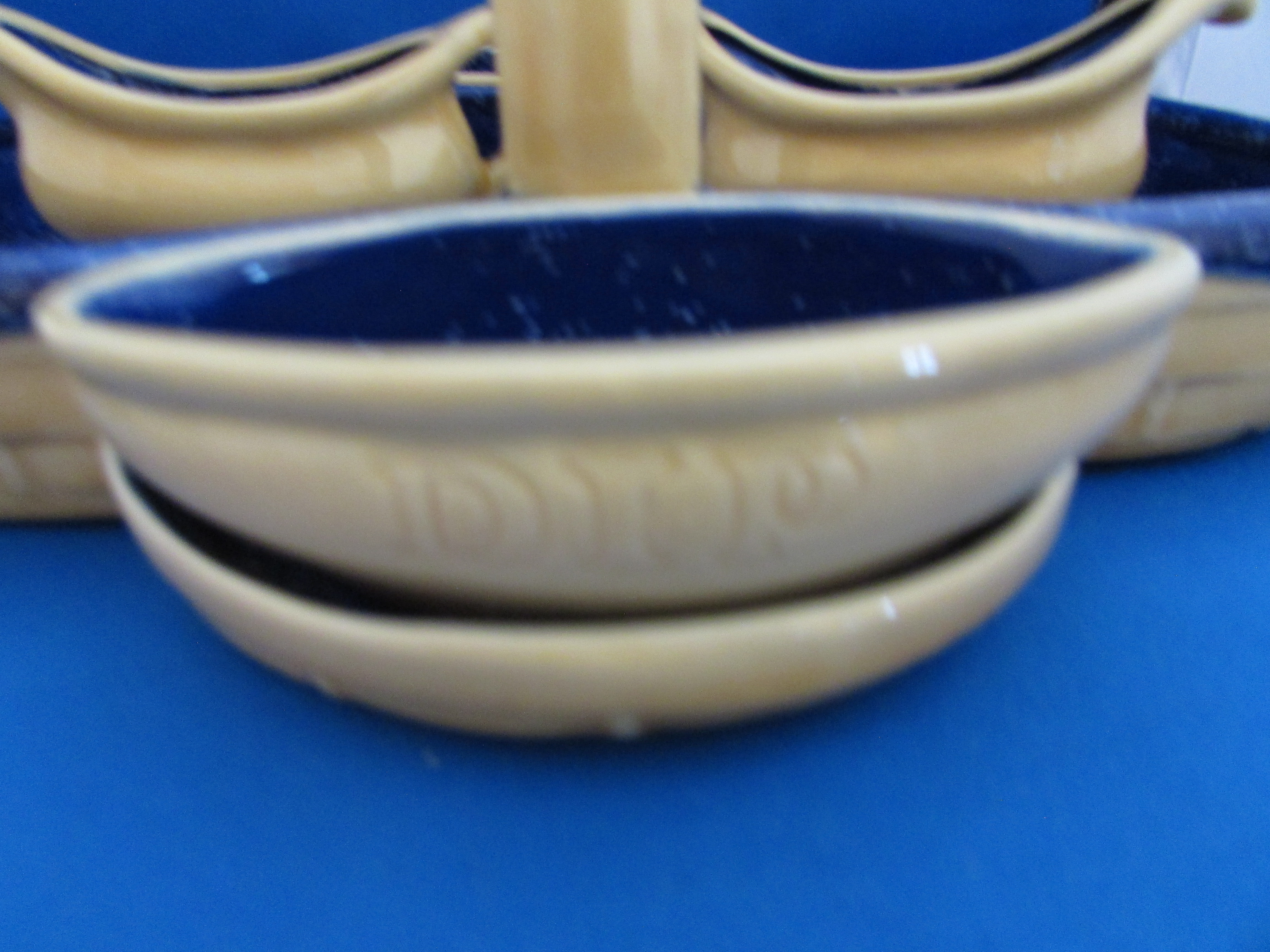 Porcelain Basket Chip and Dip With Cream and Sugar