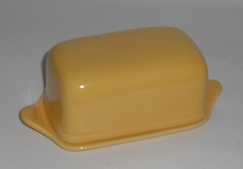 VINTAGE Bauer Pottery La Linda Yellow Butter Dish w/Lid