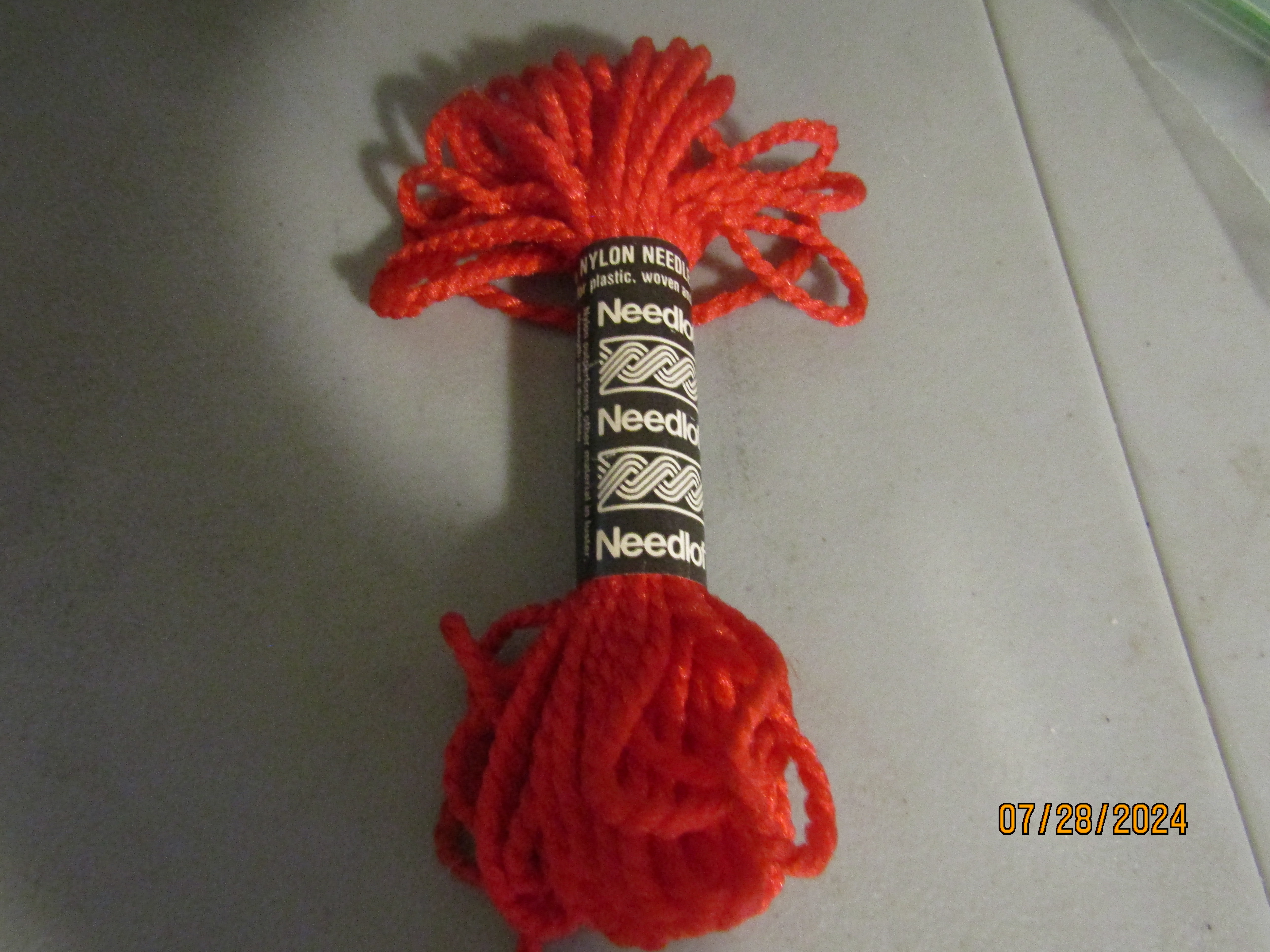 Vintage Needleloft Christmas Red Plastic Canvas Yarn