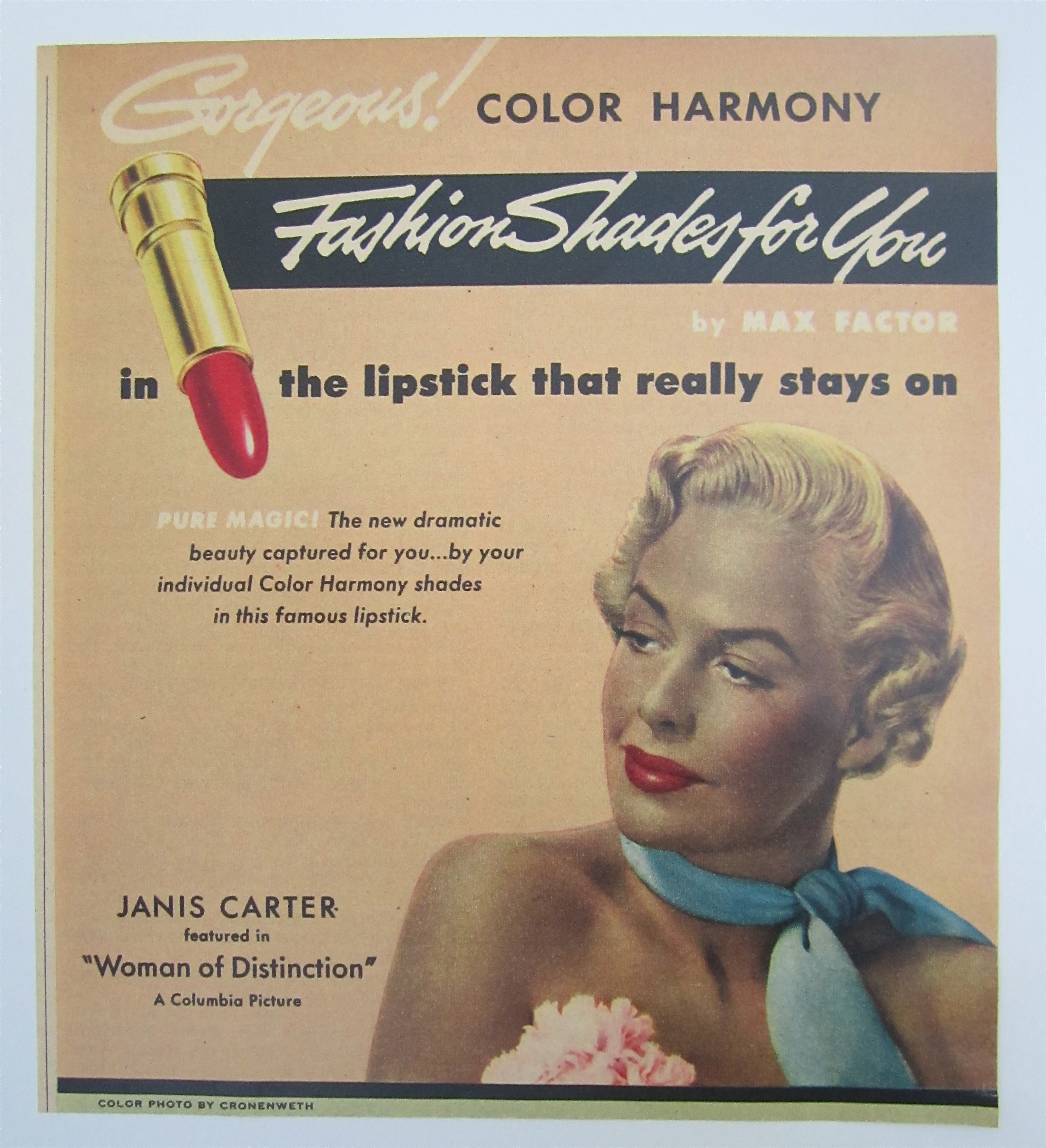 1950 Max Factor Color Harmony Lipstick w/ Woman