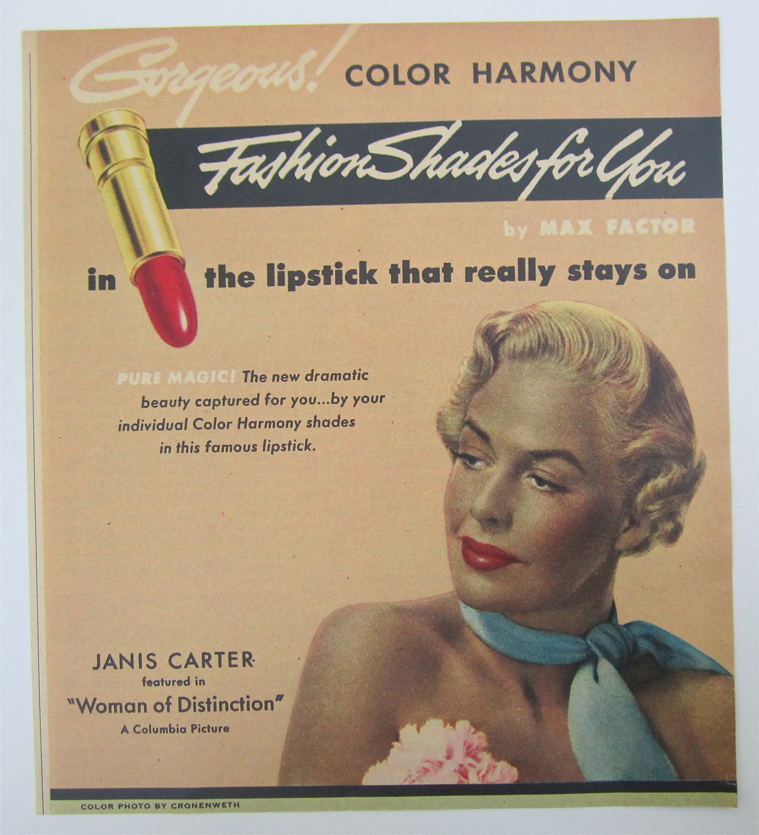 1950 Max Factor Color Harmony Lipstick w/ Woman