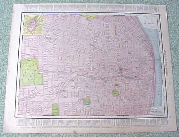 Map St Louis St Joseph Missouri 1912 Antique