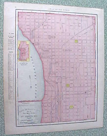 Map St Louis St Joseph Missouri 1912 Antique