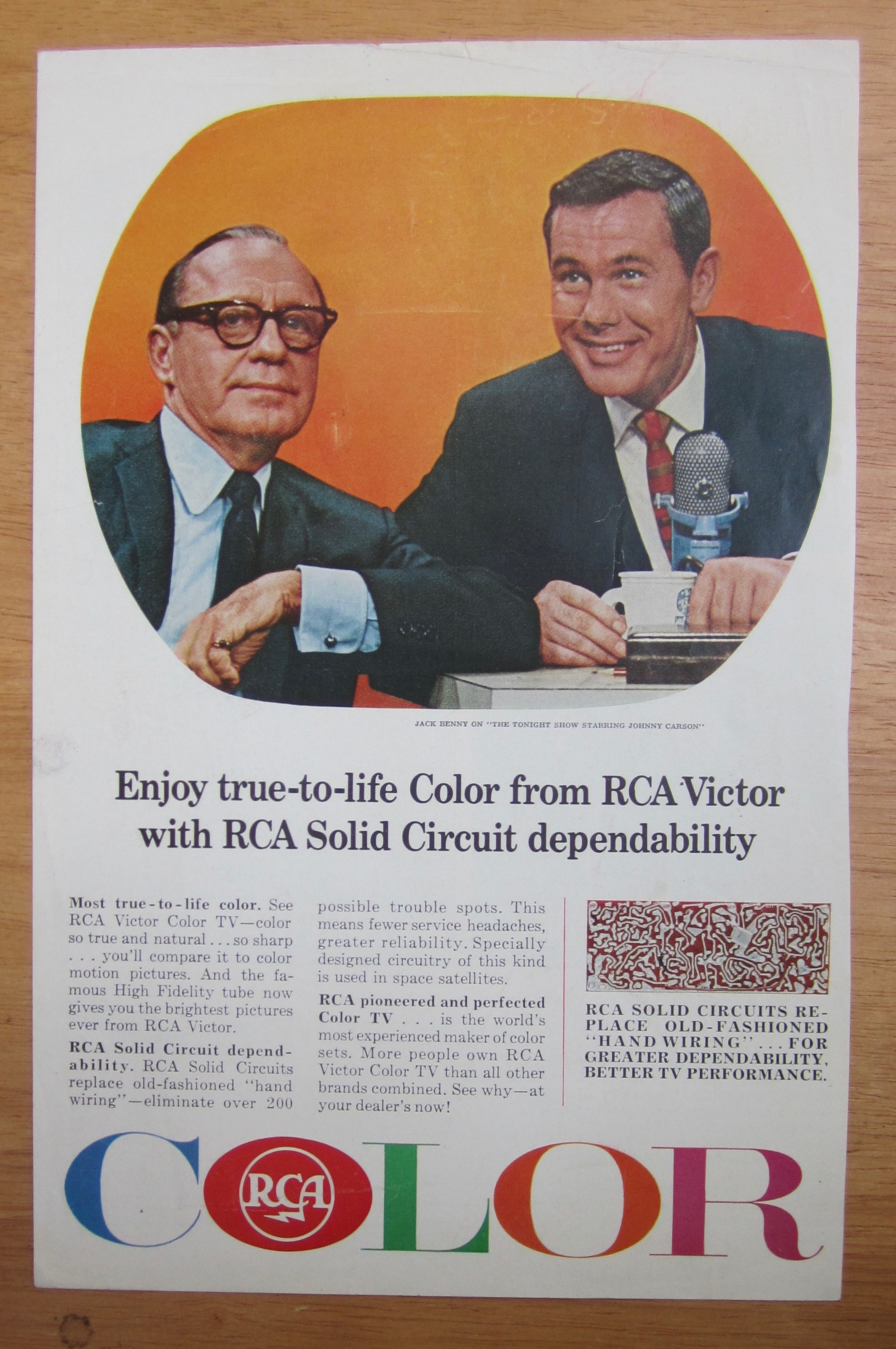 1939 RCA Victor Color TV with Jack Benny/Johnny Carson