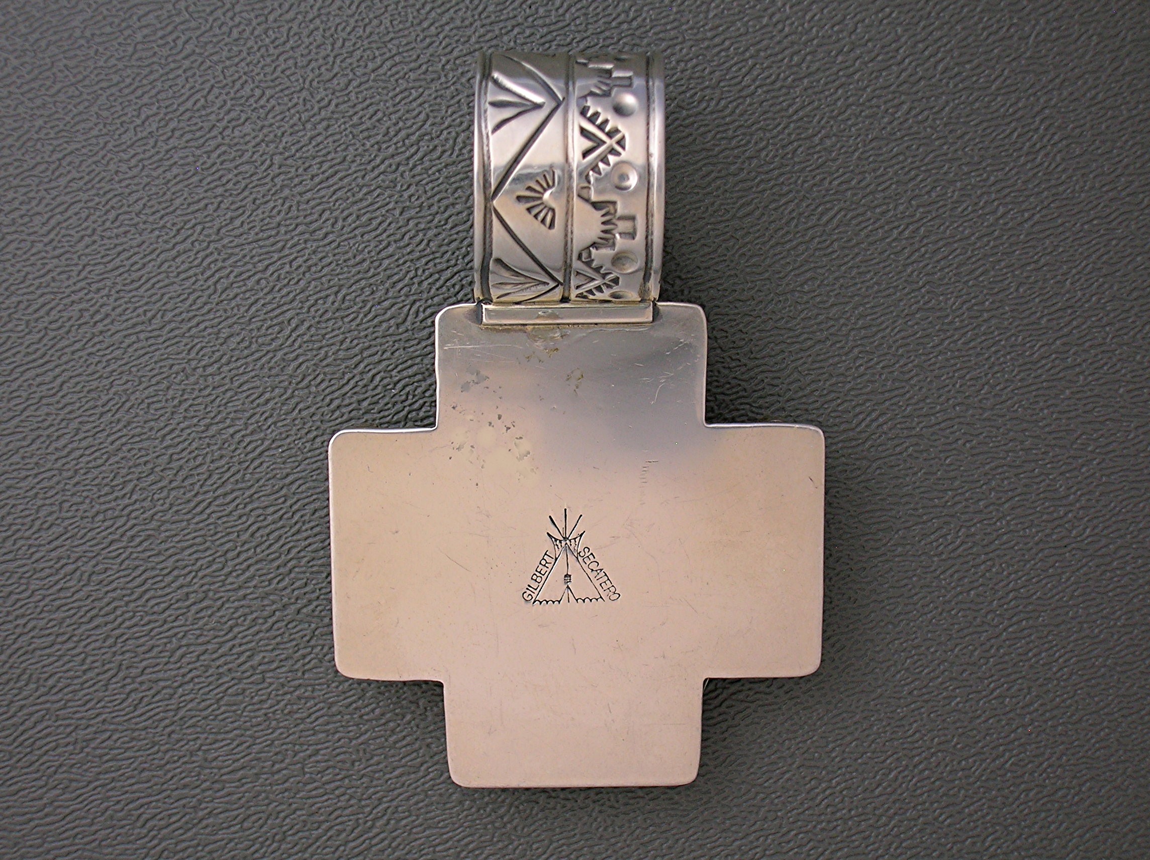 Navajo Sterling Silver Mediterranean Coral Pendant