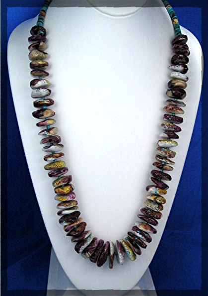 Necklace Purple Yellow Turquoise Spiny Oyster .........