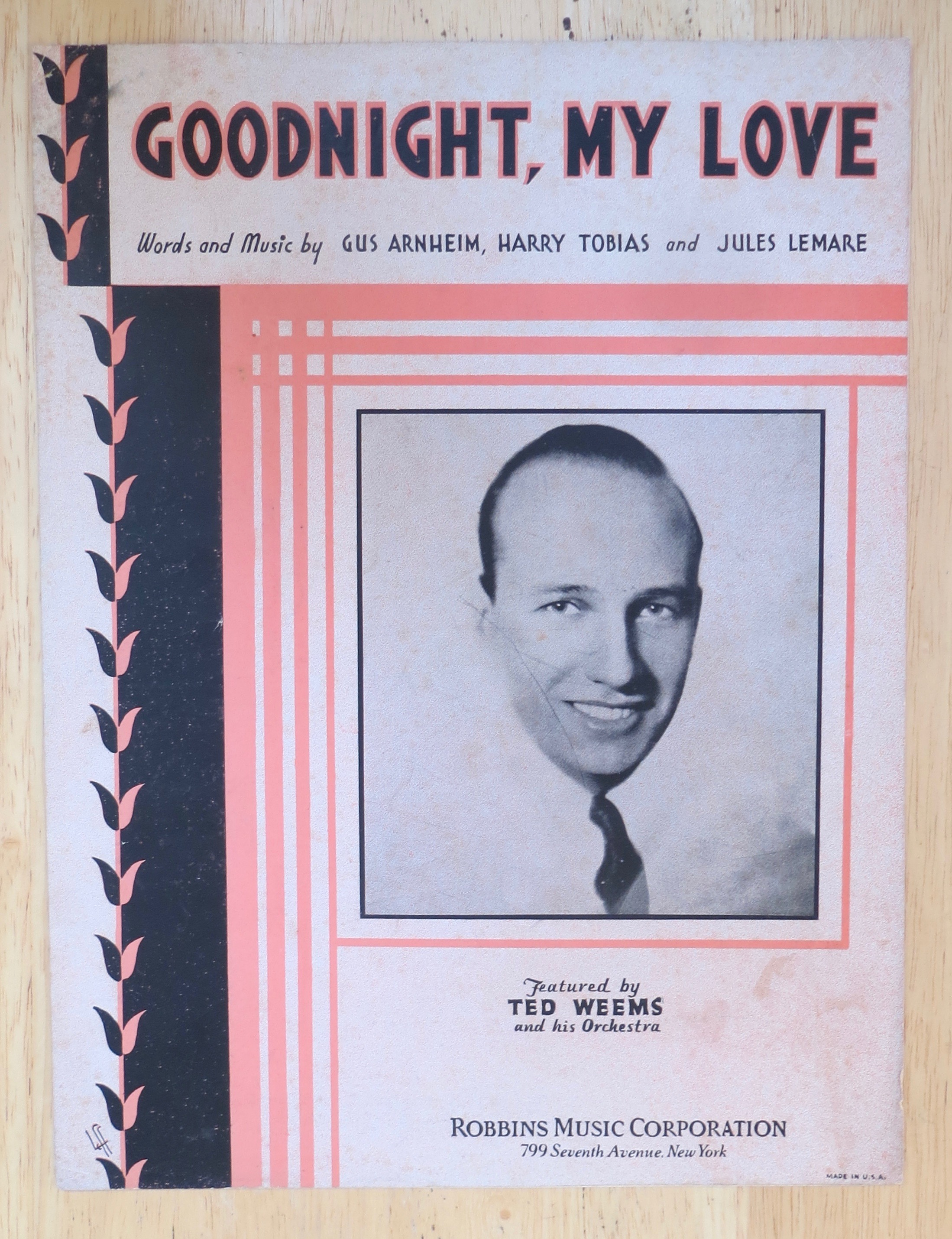 1932 Good Night, My Love By Arnheim, Tobias & Lemare