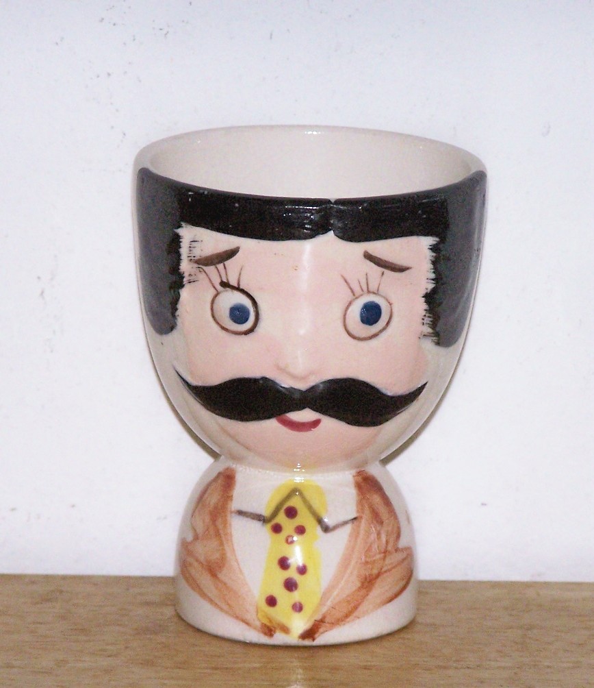 Black Mustache Gentleman Egg Cup