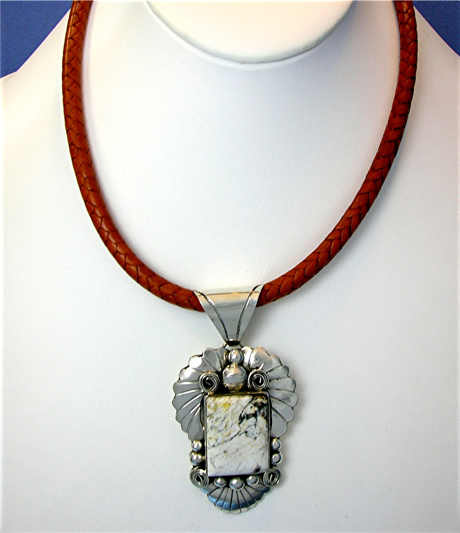 White Buffalo Howlite Sterling Silver Genevieve Apachit