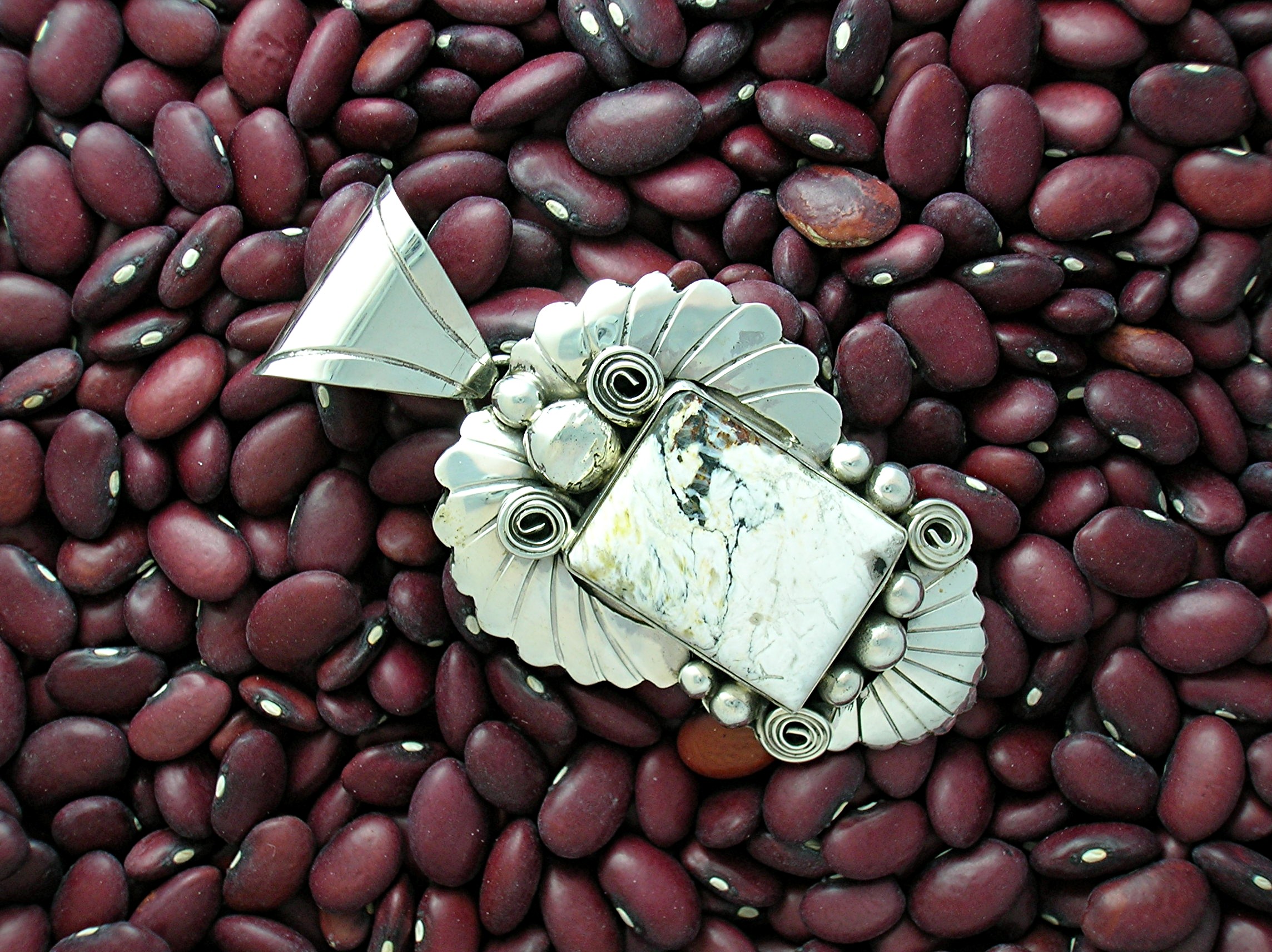 White Buffalo Howlite Sterling Silver Genevieve Apachit