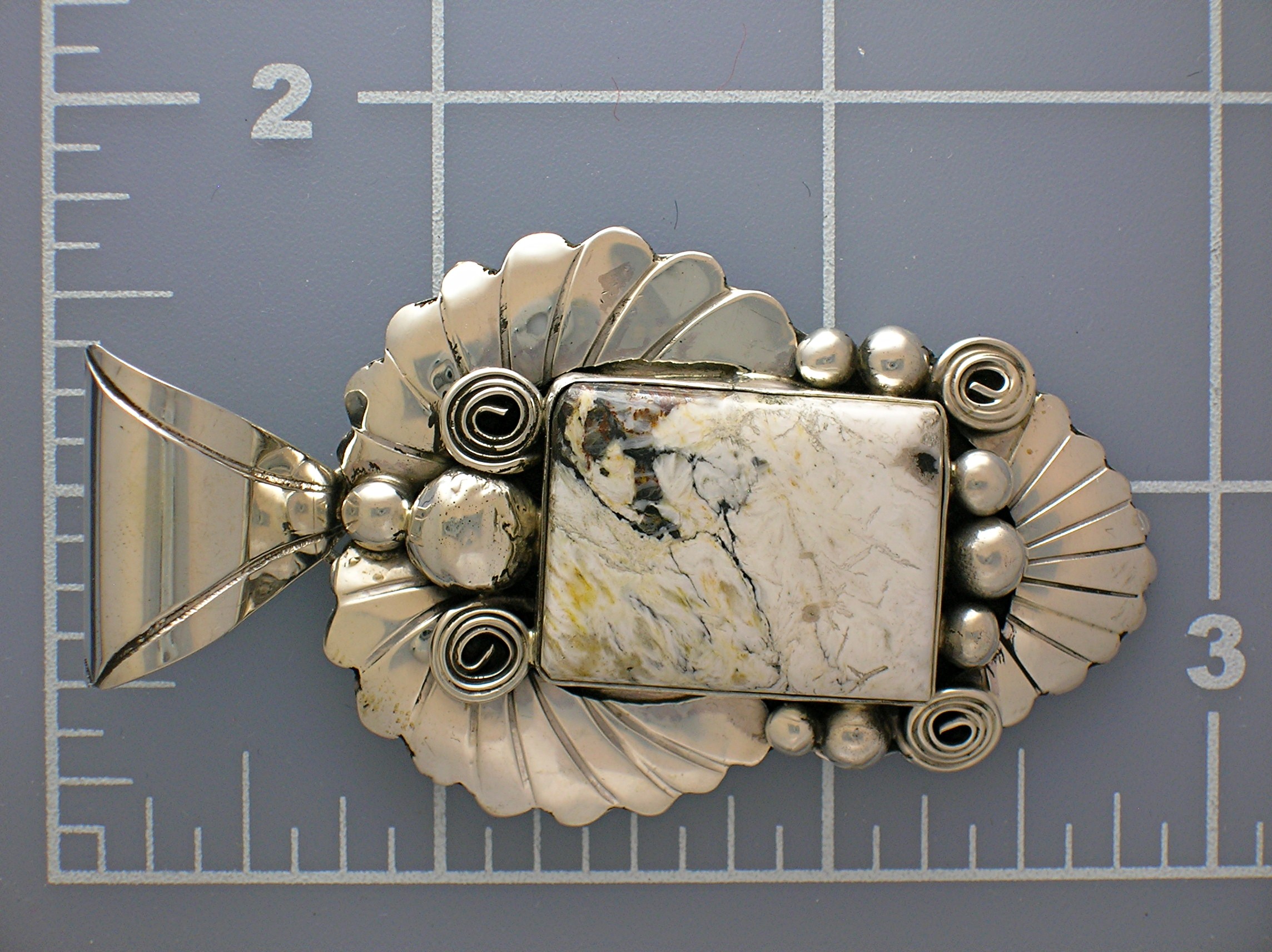 White Buffalo Howlite Sterling Silver Genevieve Apachit