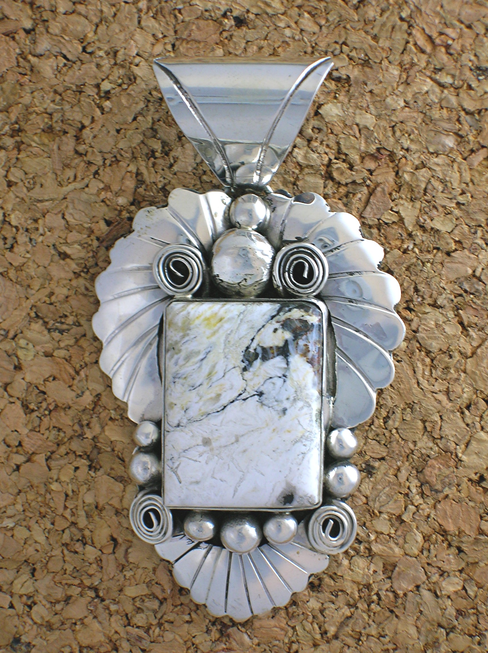 White Buffalo Howlite Sterling Silver Genevieve Apachit