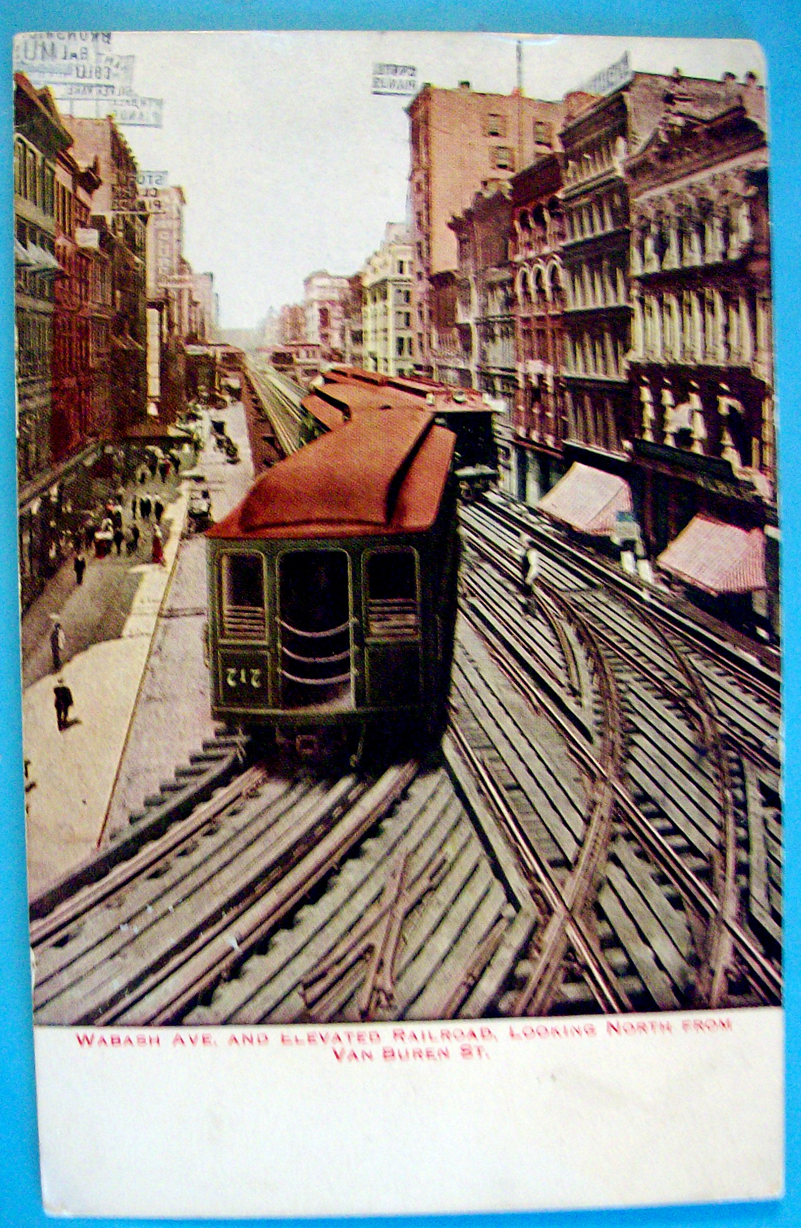 Wabash Ave. & Elevated Railroad Postcard