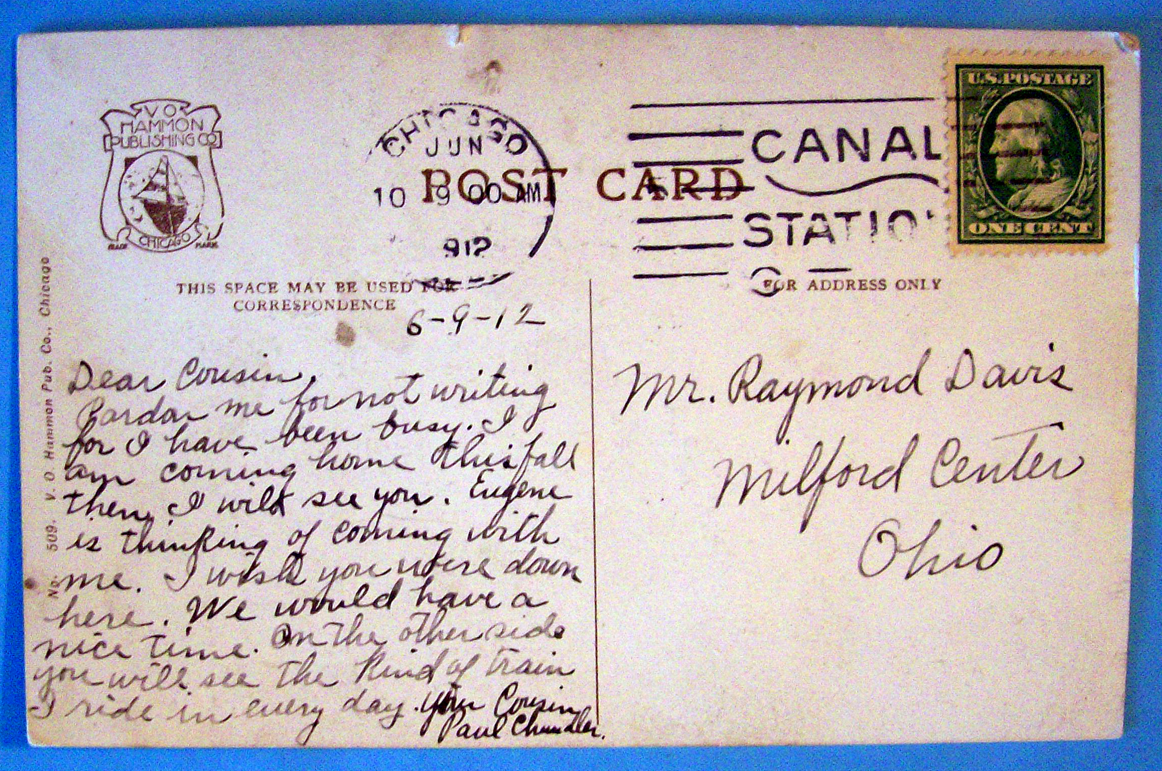 Wabash Ave. & Elevated Railroad Postcard