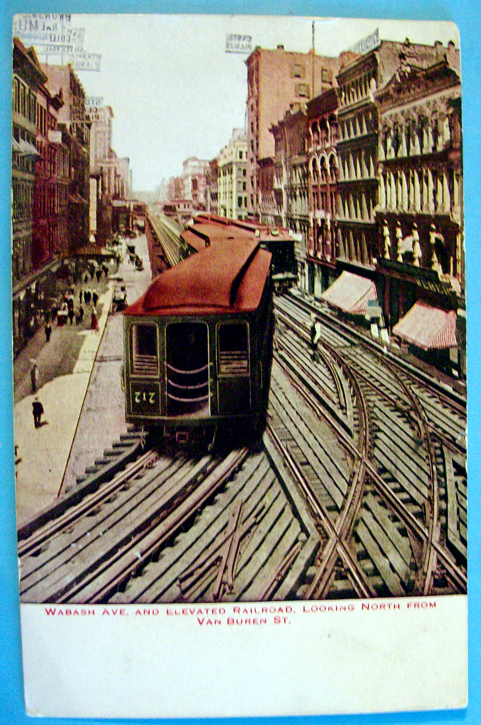 Wabash Ave. & Elevated Railroad Postcard