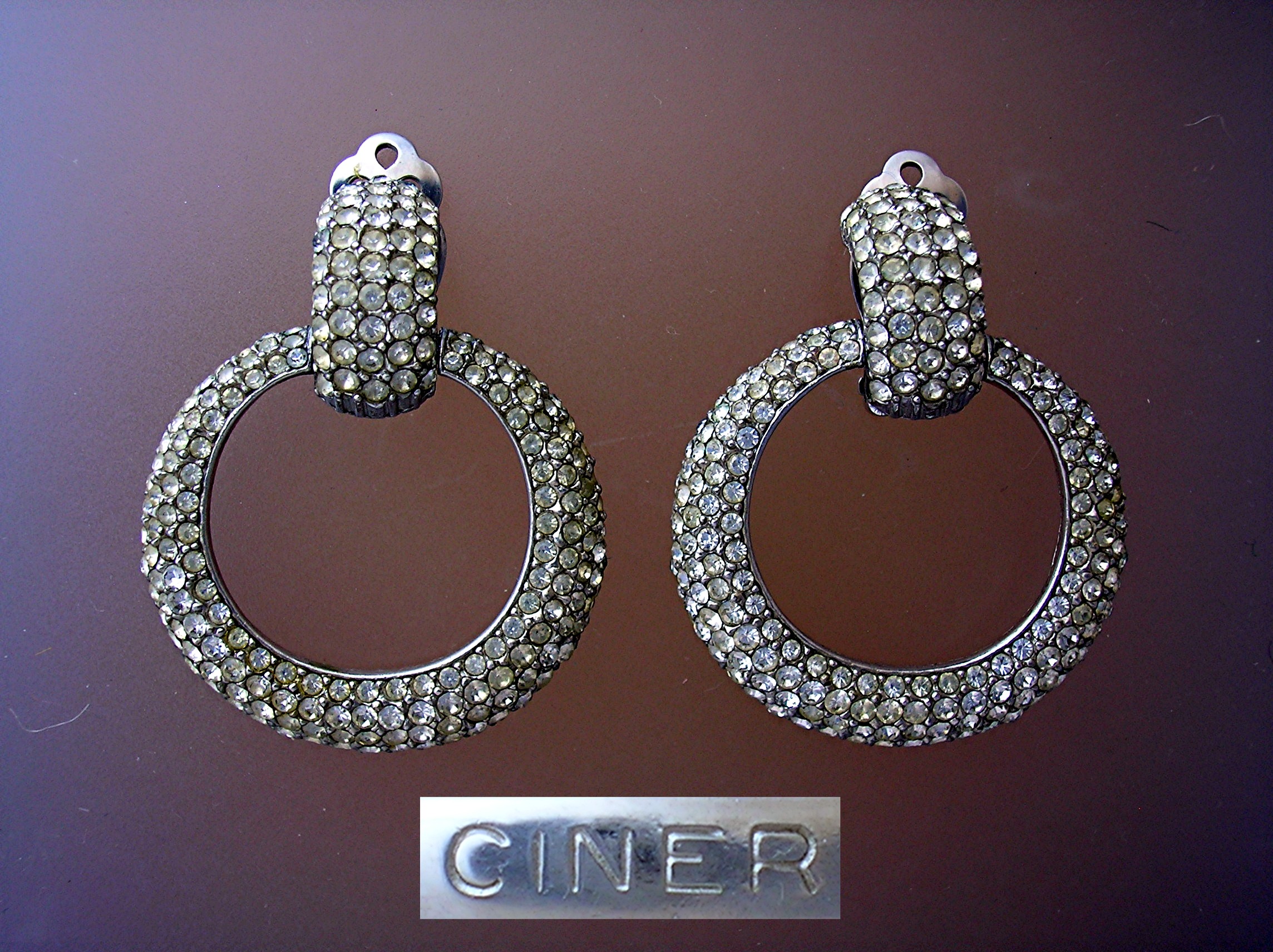 Fabulous Pave Crystal CINER Clip Earrings.