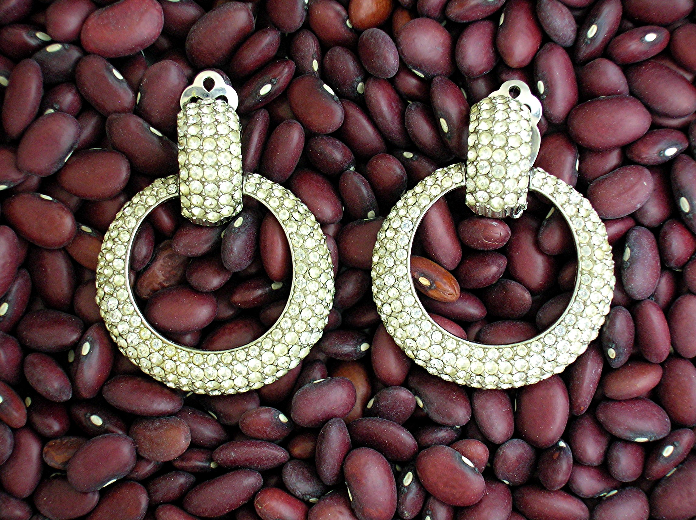 Fabulous Pave Crystal CINER Clip Earrings.