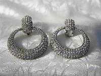 Fabulous Pave Crystal CINER Clip Earrings.