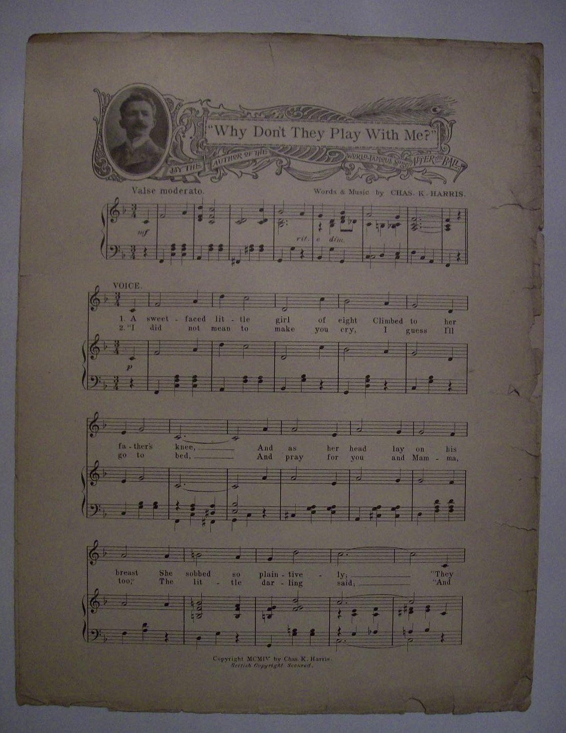 Sheet Music For 1904 Why Don't They Play With Me