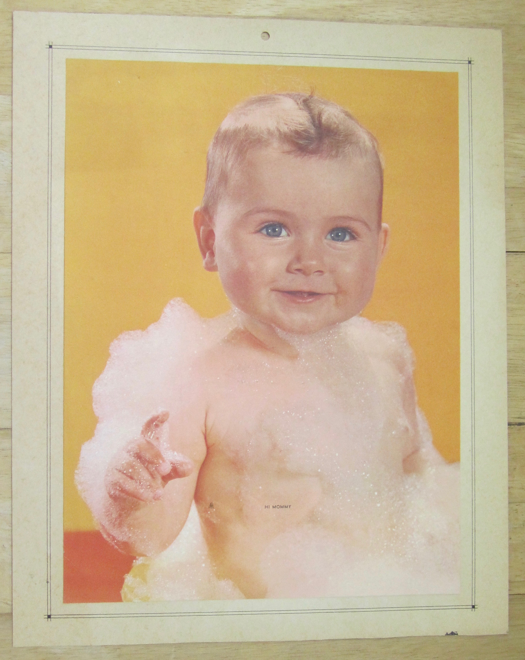 1950's Picture of A Happy Baby Smiling Full Of Bubbles