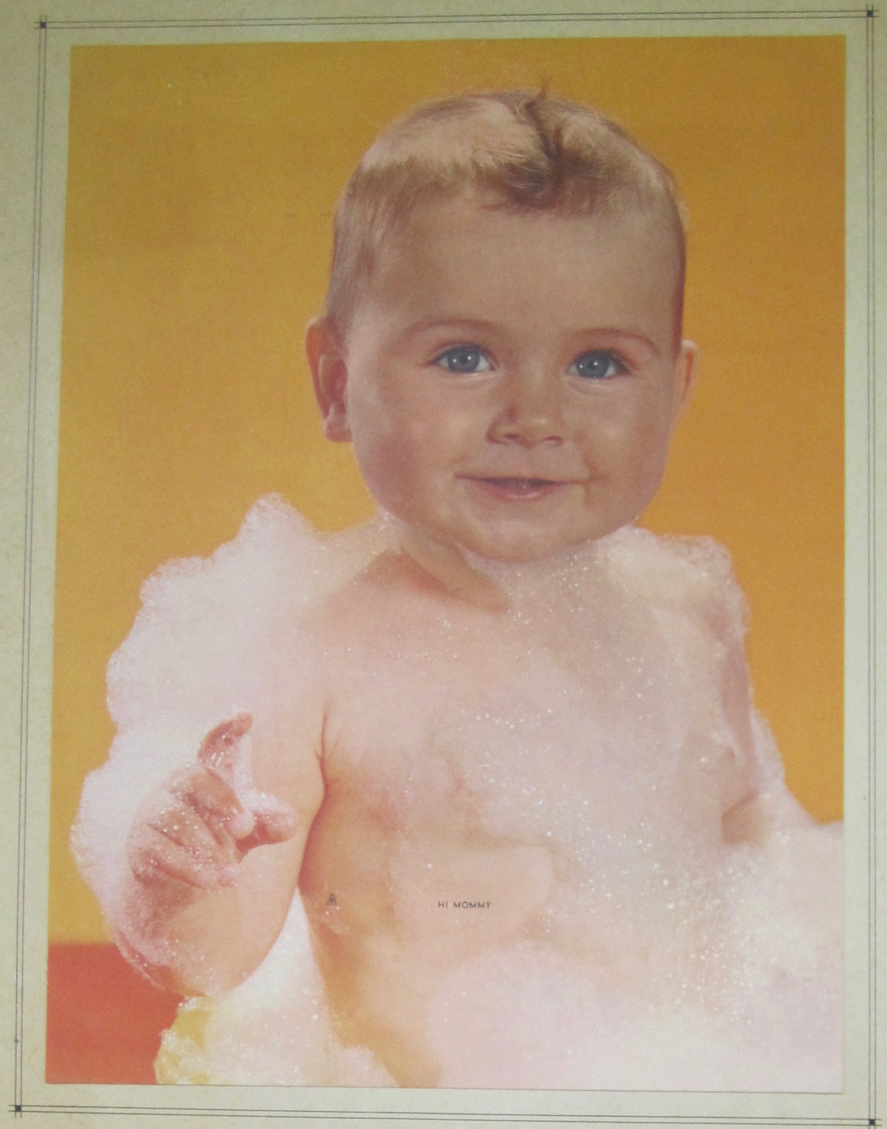 1950's Picture of A Happy Baby Smiling Full Of Bubbles