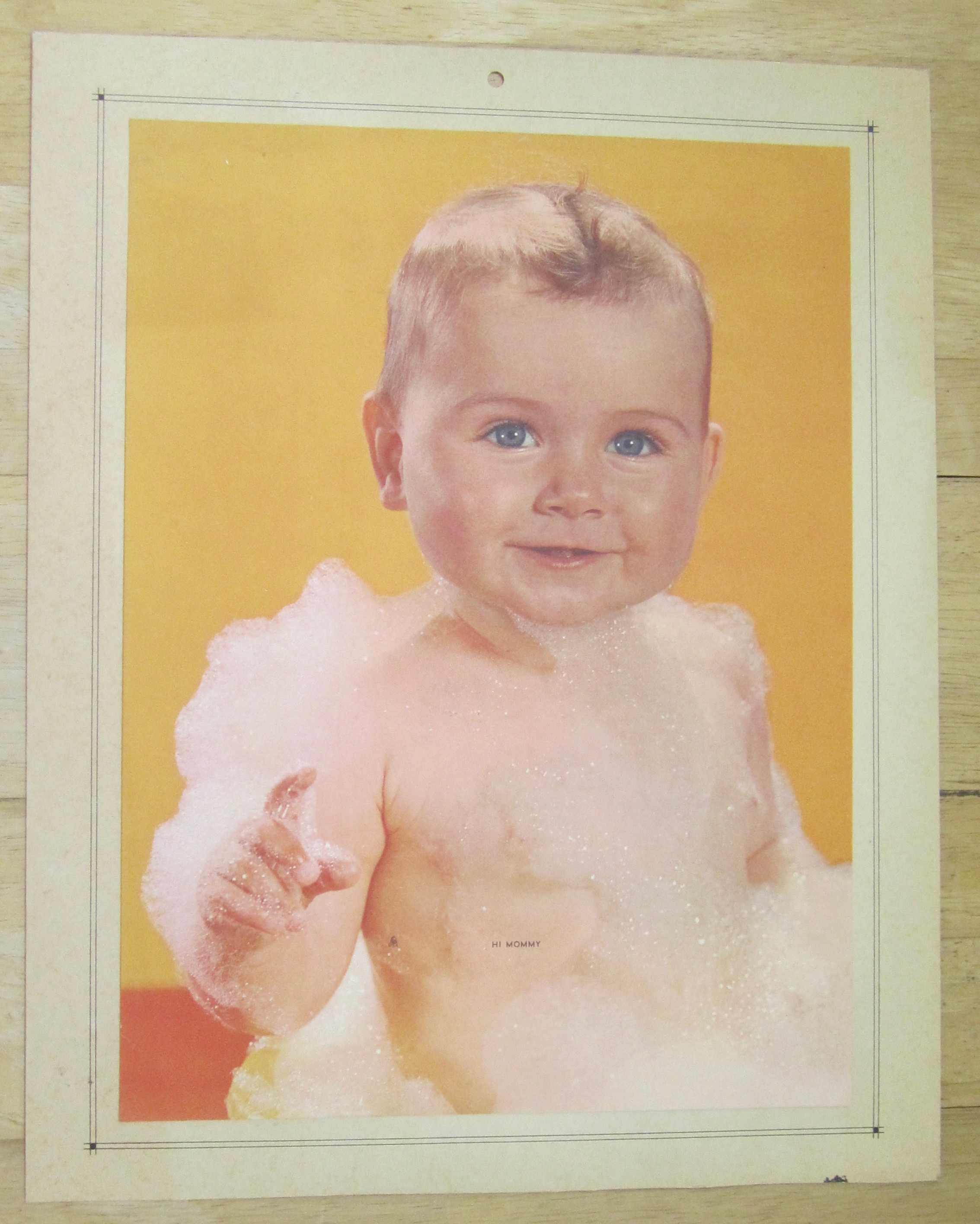 1950's Picture of A Happy Baby Smiling Full Of Bubbles