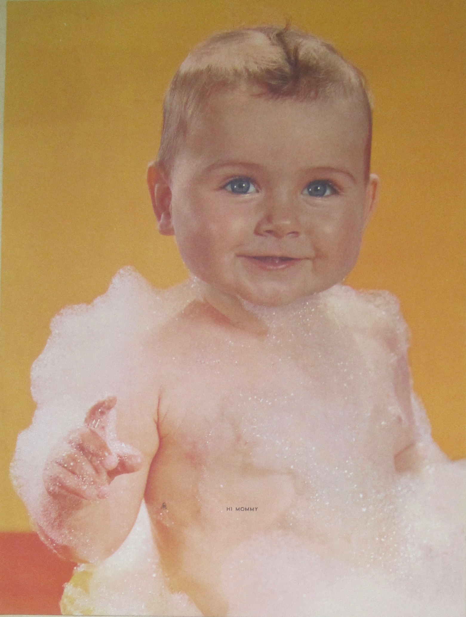 1950's Picture of A Happy Baby Smiling Full Of Bubbles