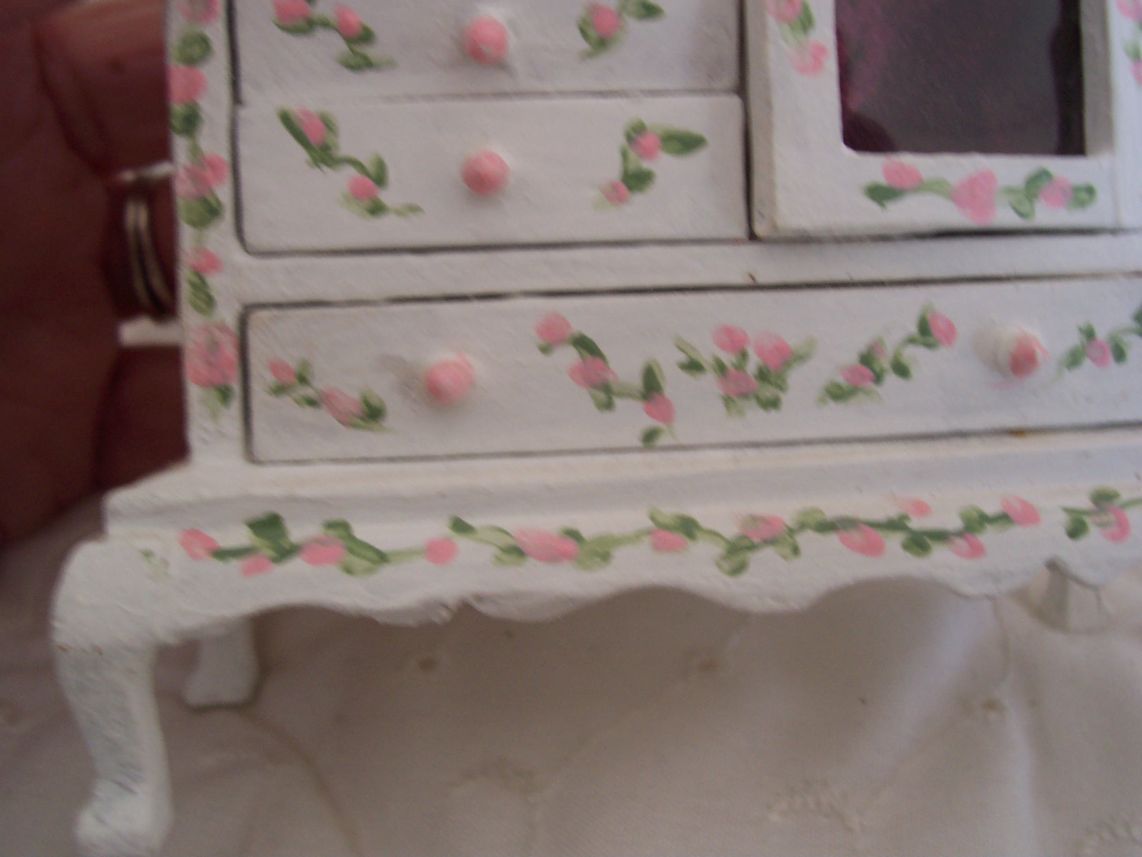 Dollhouse Wood Armoire Painted
