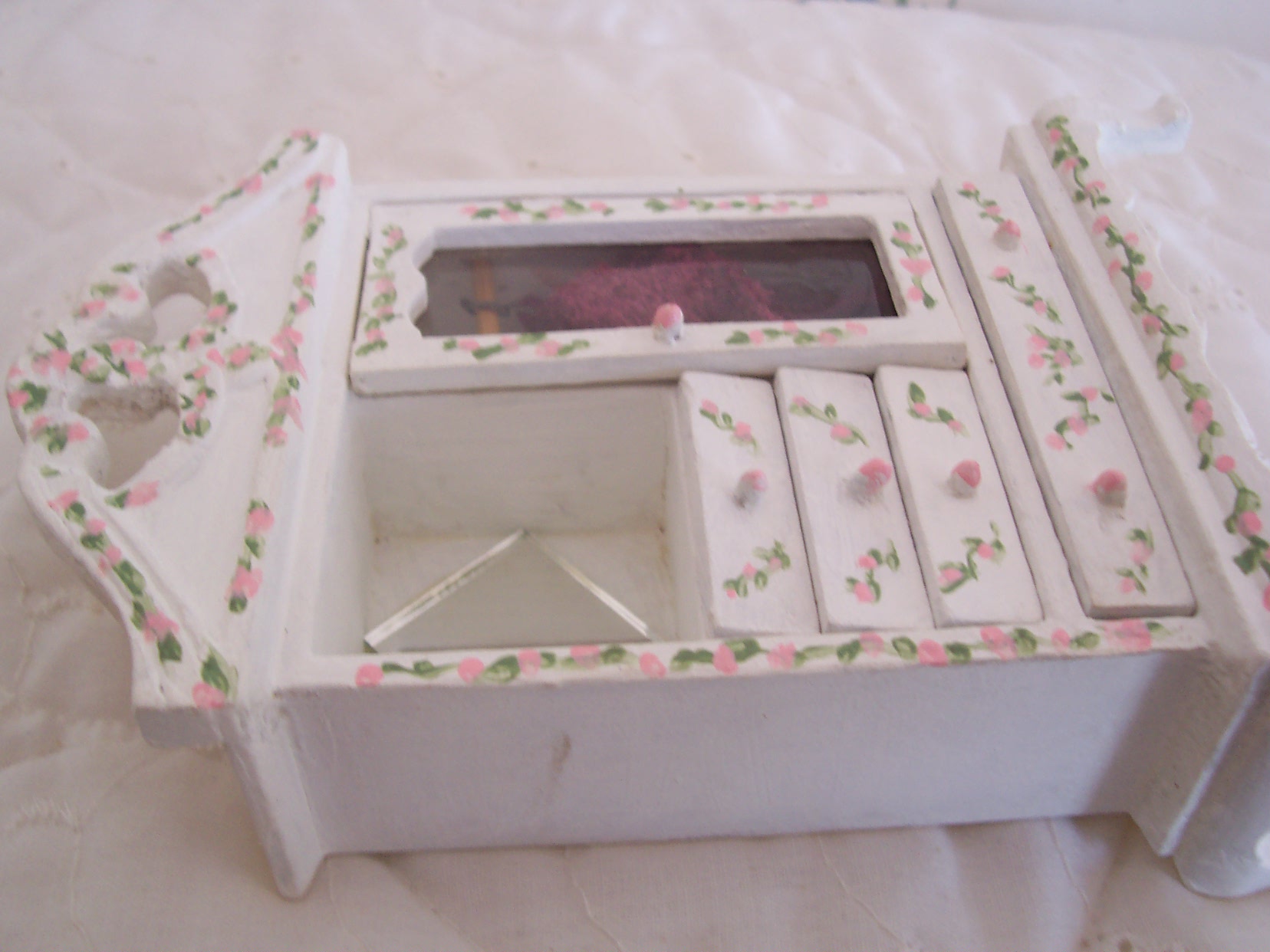 Dollhouse Wood Armoire Painted