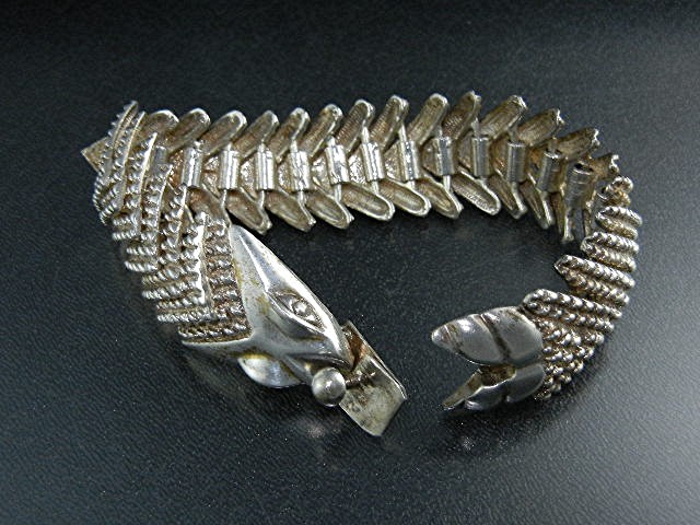 Taxco Mexico Sterling Silver Fox Bracelet