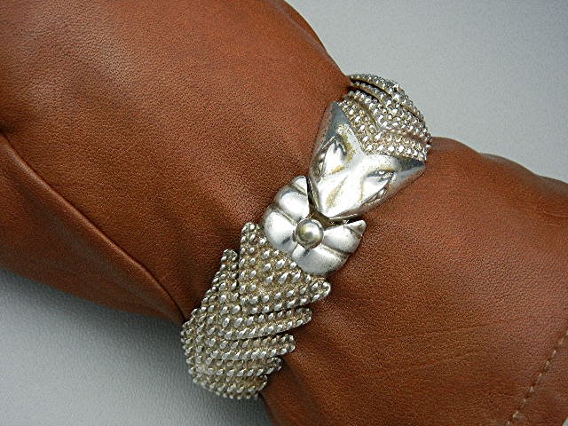 Taxco Mexico Sterling Silver Fox Bracelet