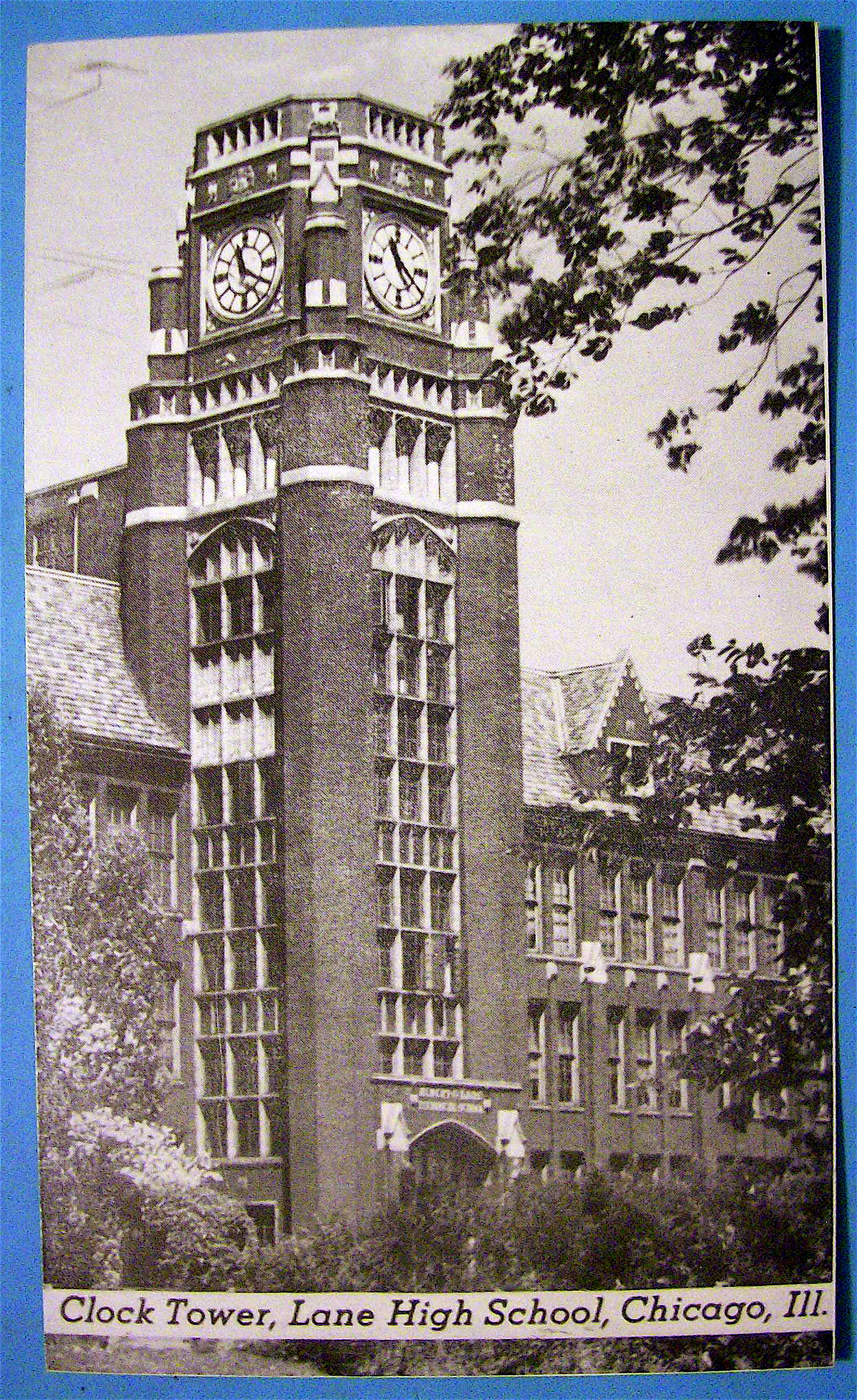 Postcard of Lane Technical High School (Clock Tower)