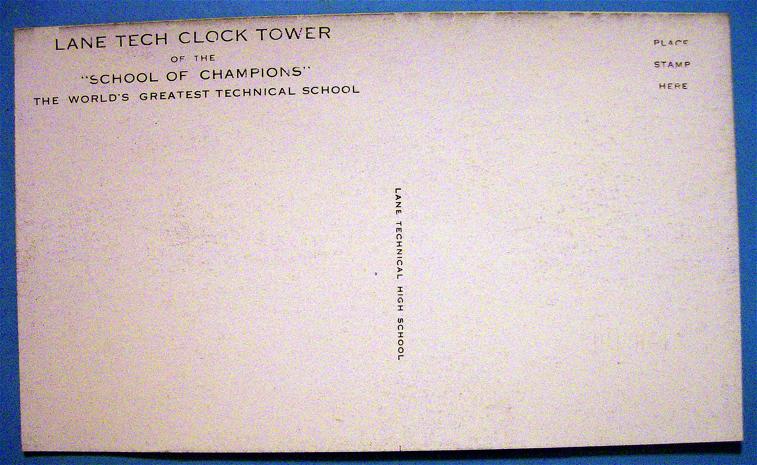 Postcard of Lane Technical High School (Clock Tower)