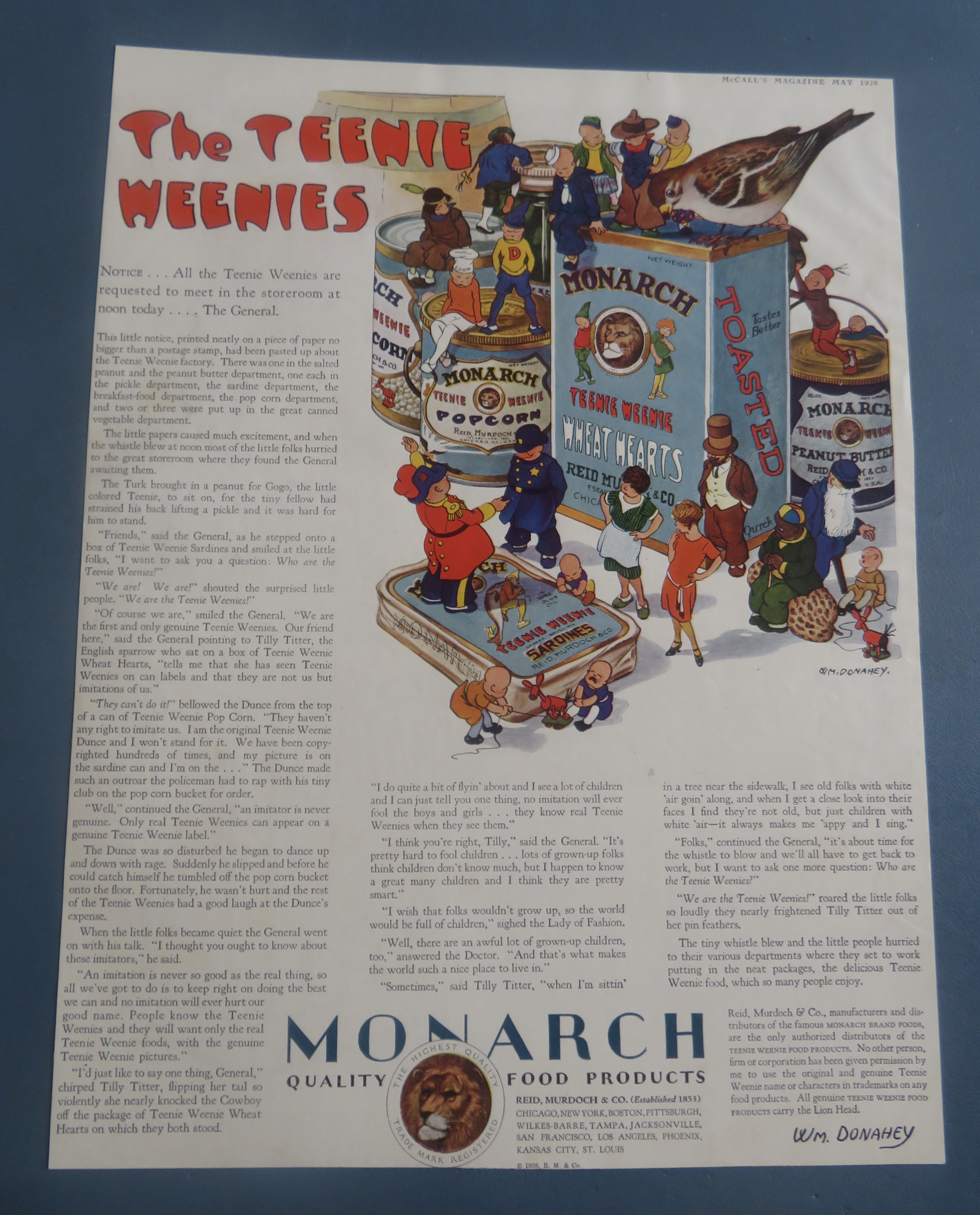 1928 Monarch Food Products with The Teenie Weenies