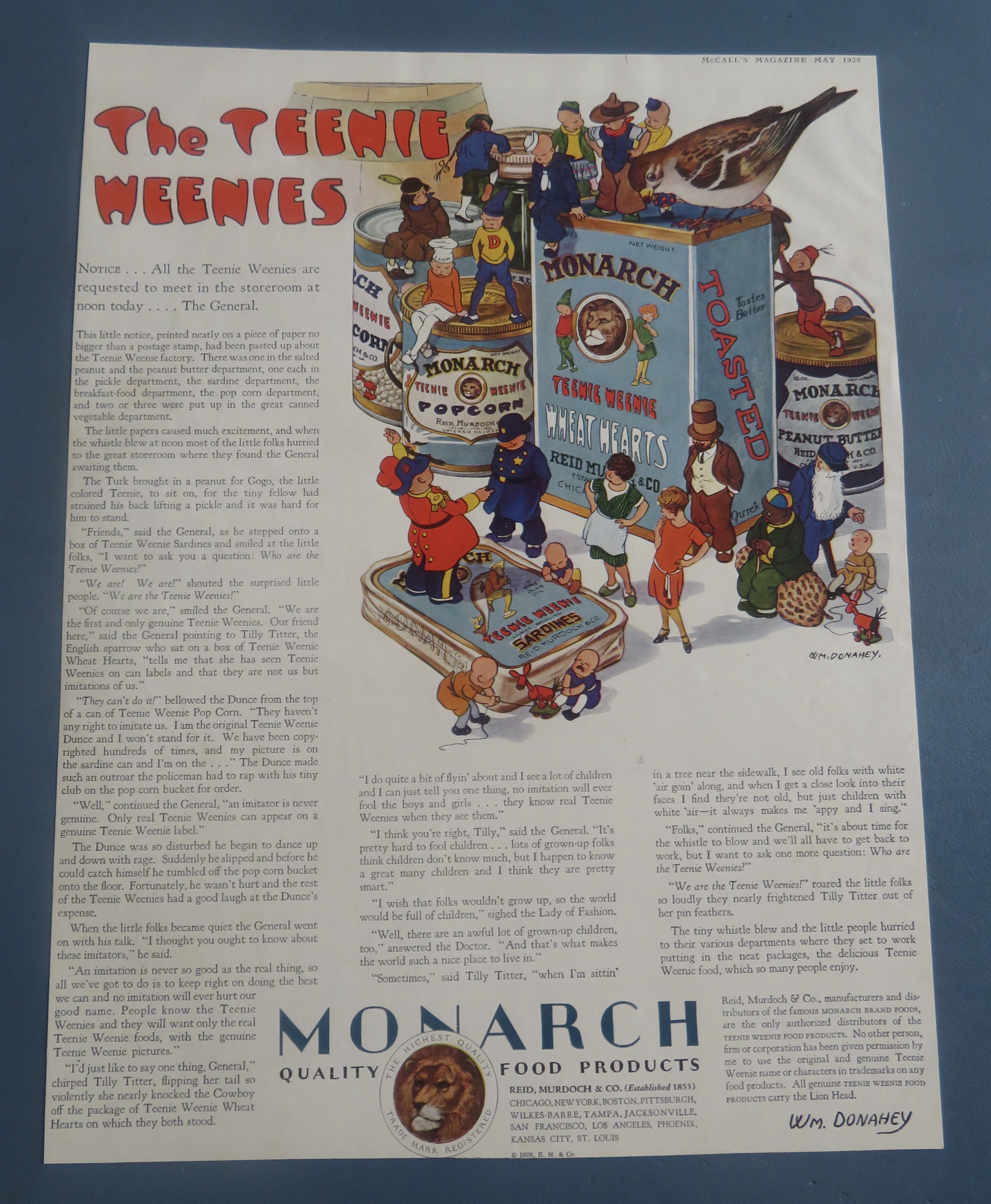 1928 Monarch Food Products with The Teenie Weenies