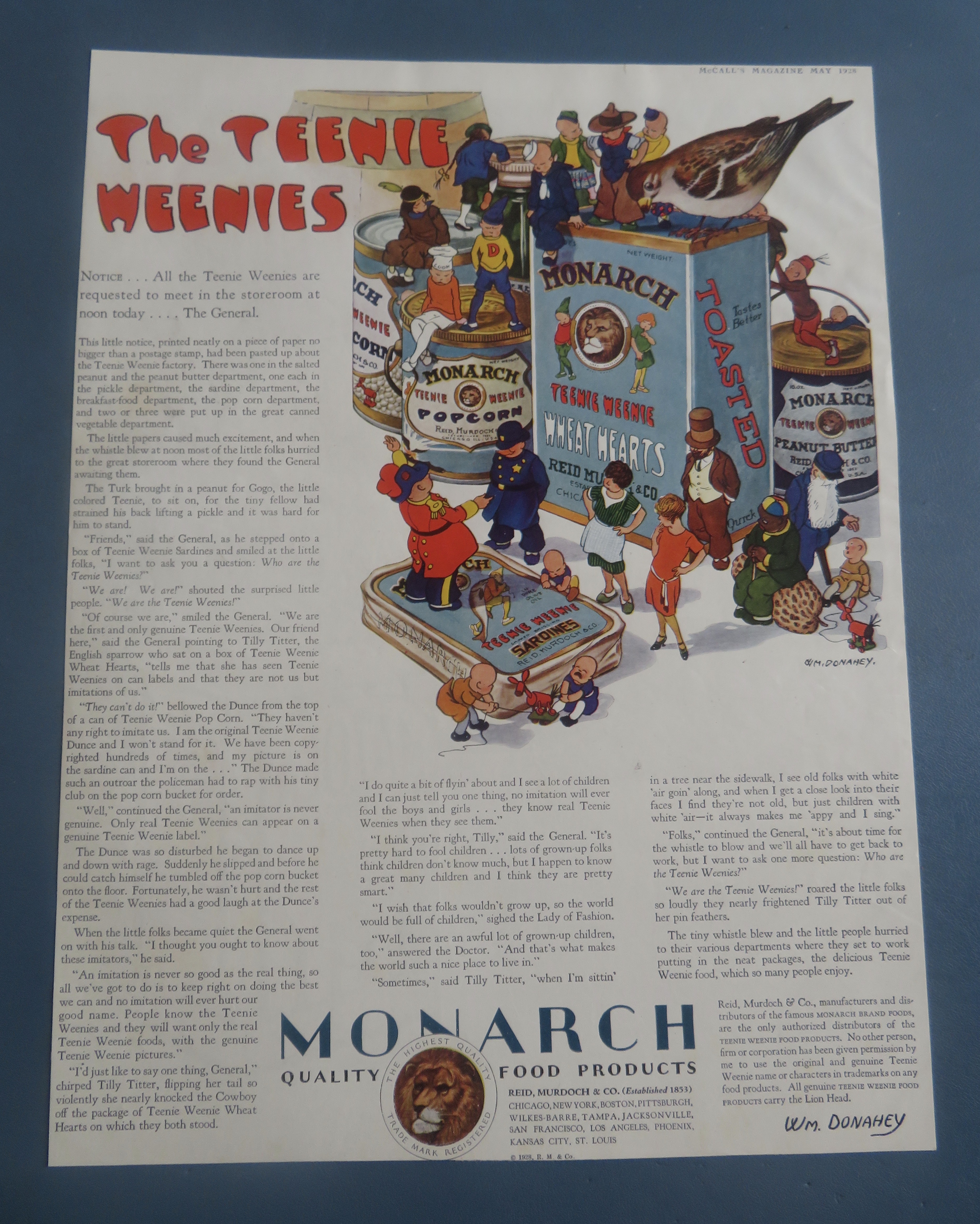 1928 Monarch Food Products with The Teenie Weenies