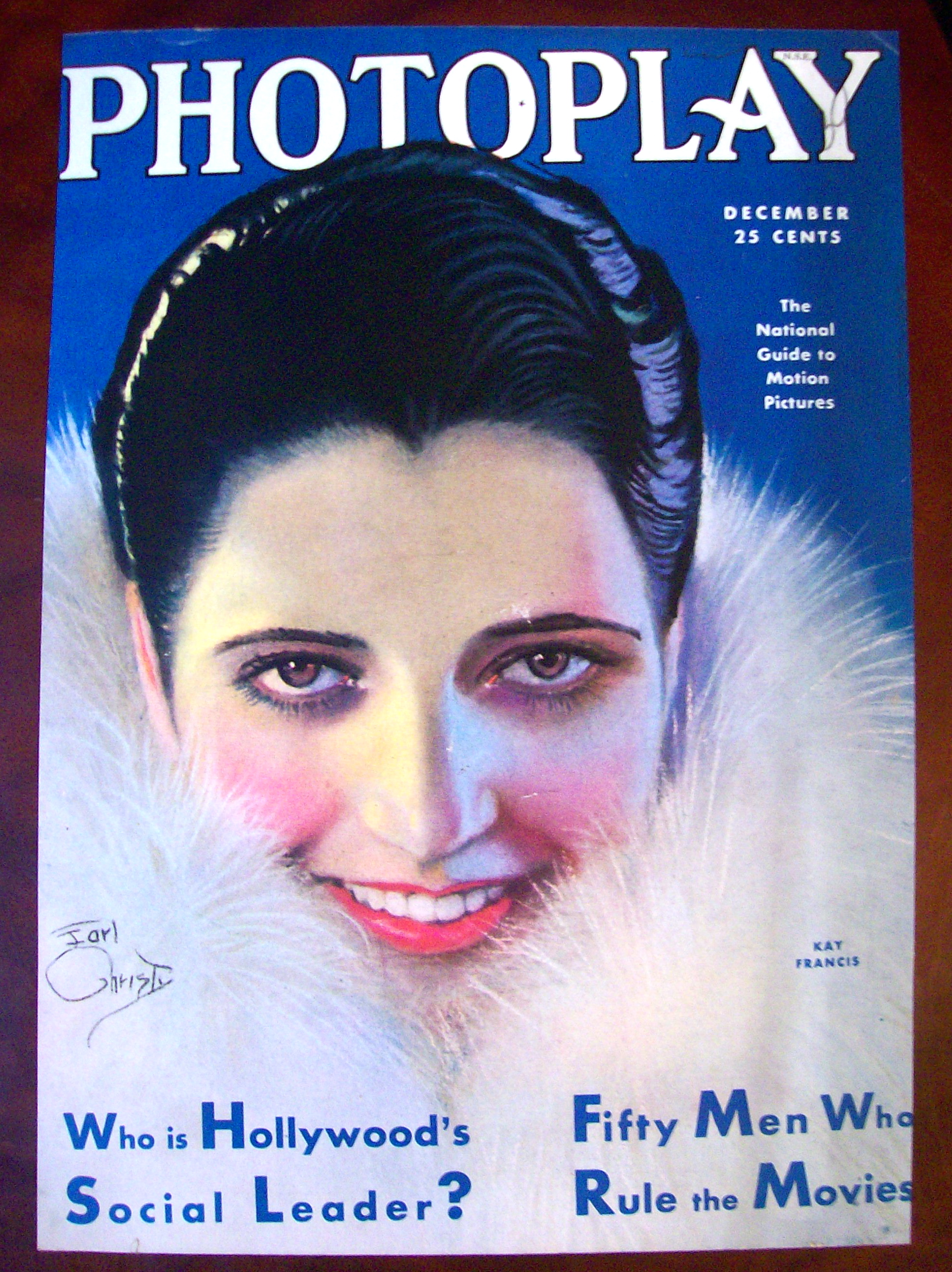 Photoplay Magazine Cover Dec 1930 Kay Francis