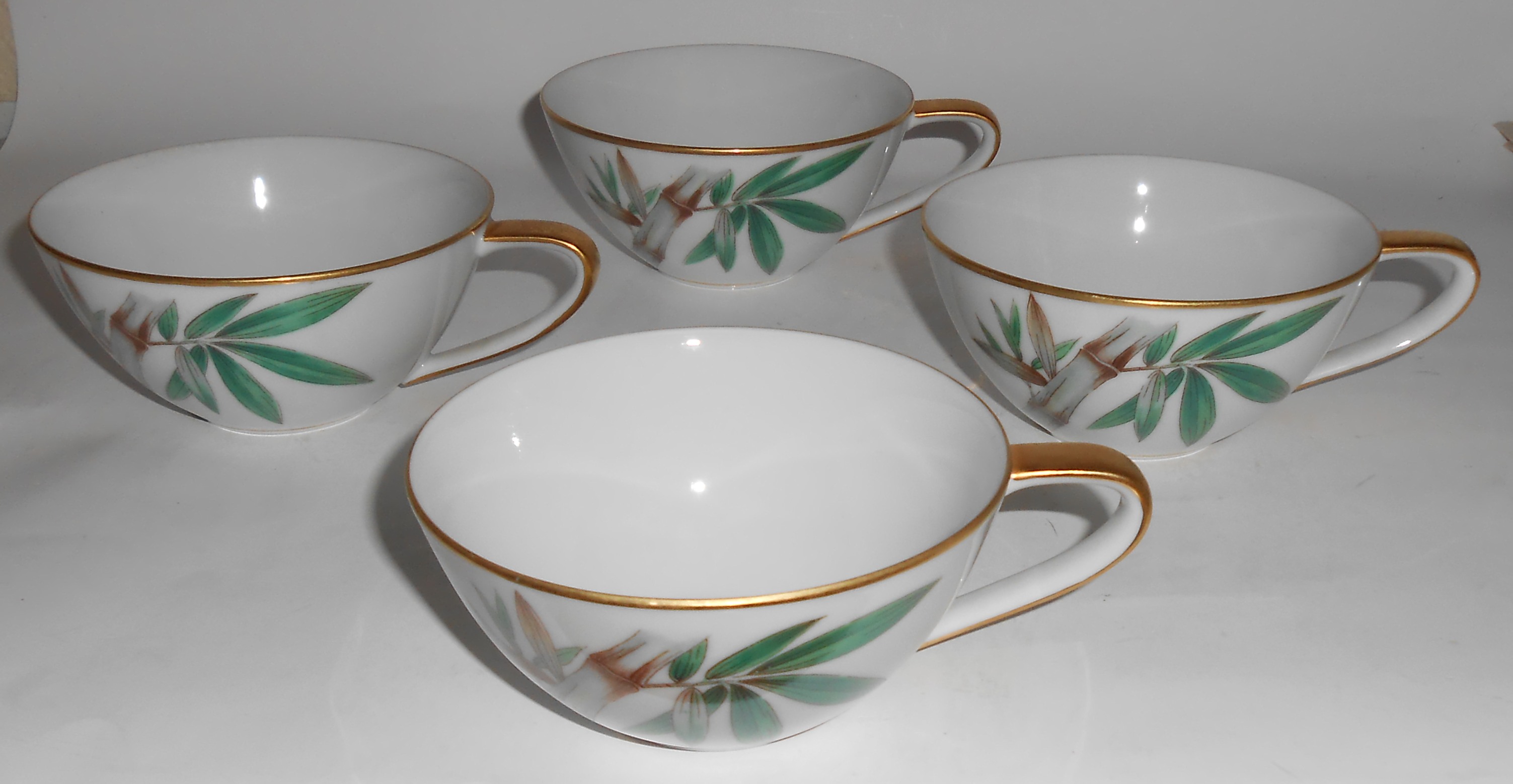 Noritake China Porcelain Canton Bamboo Set/4 Cups! MINT