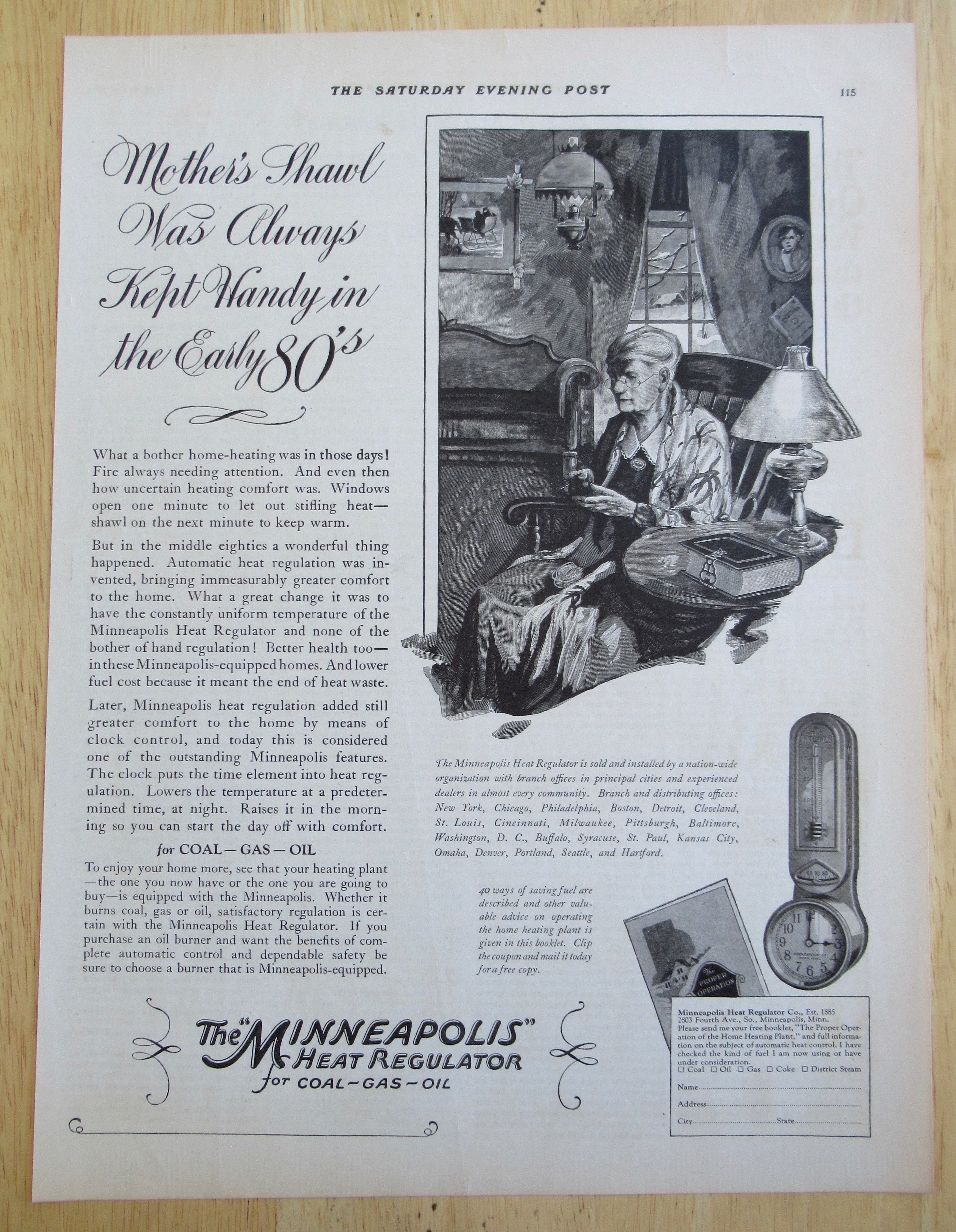 1926 Minneapolis Heat Regulator with Mother's Shawl