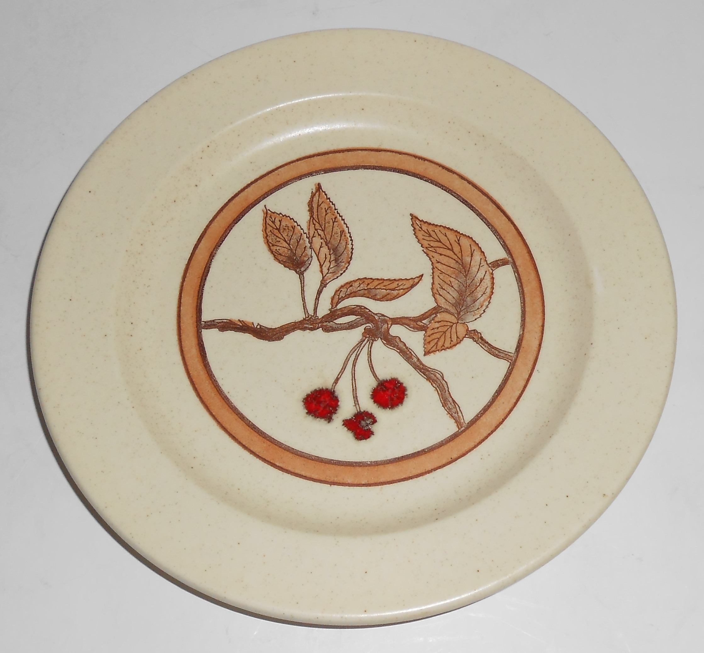 Anchor Hocking Ironstone Wild Cherry Salad Plate! MINT