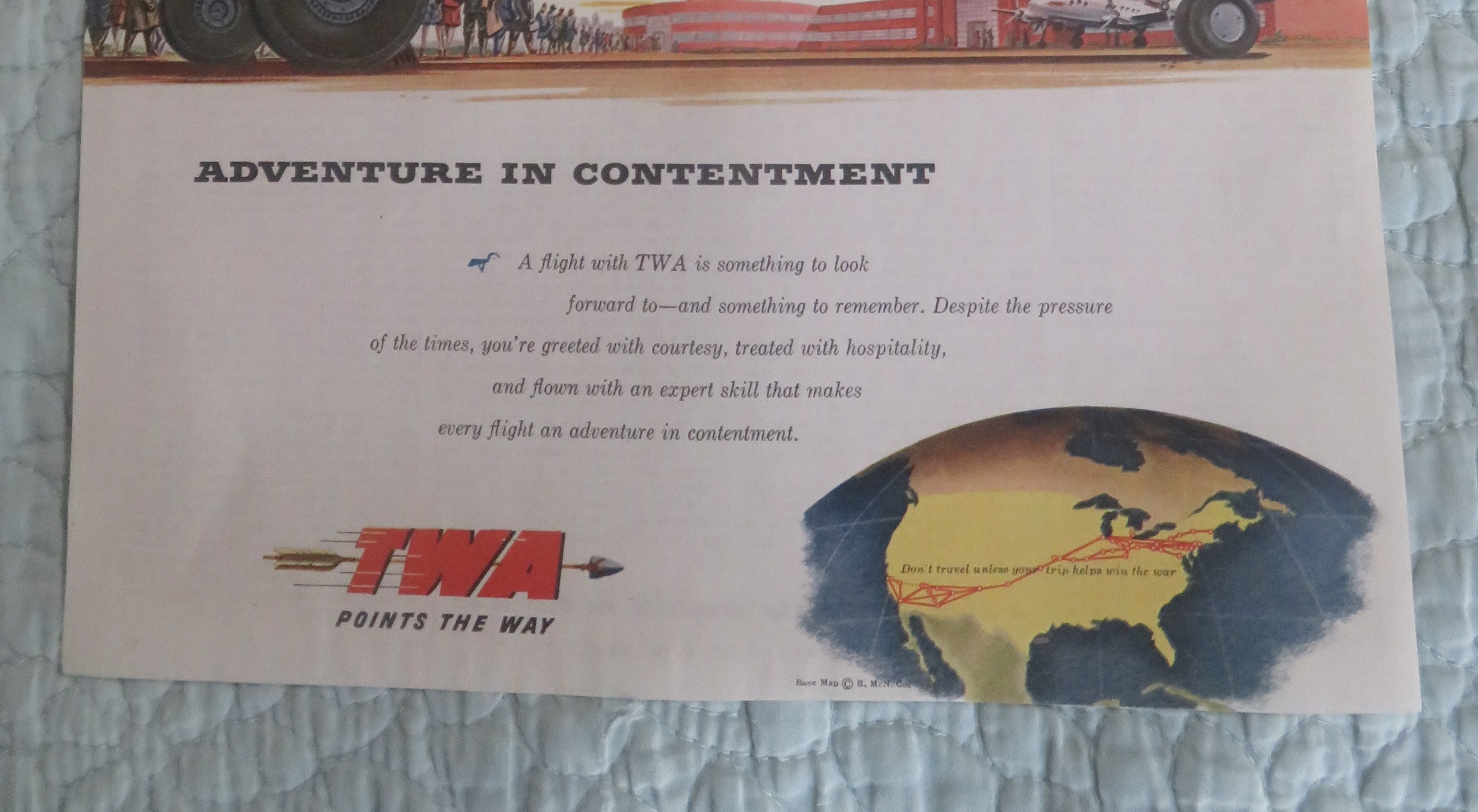 1945 (TWA) Trans World Airlines with TWA Airplane