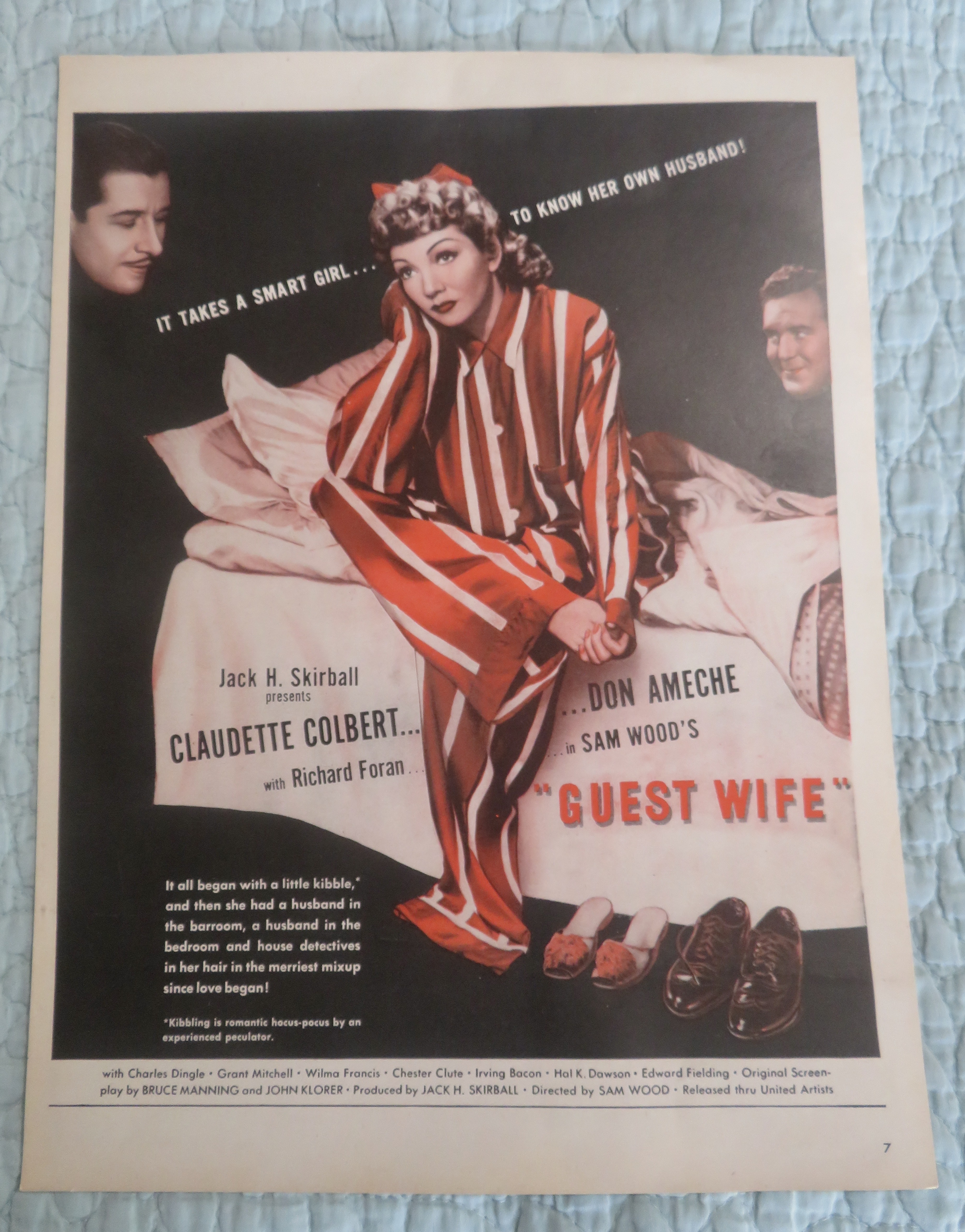 1945 Guest Wife with Claudette Colbert & Don Ameche